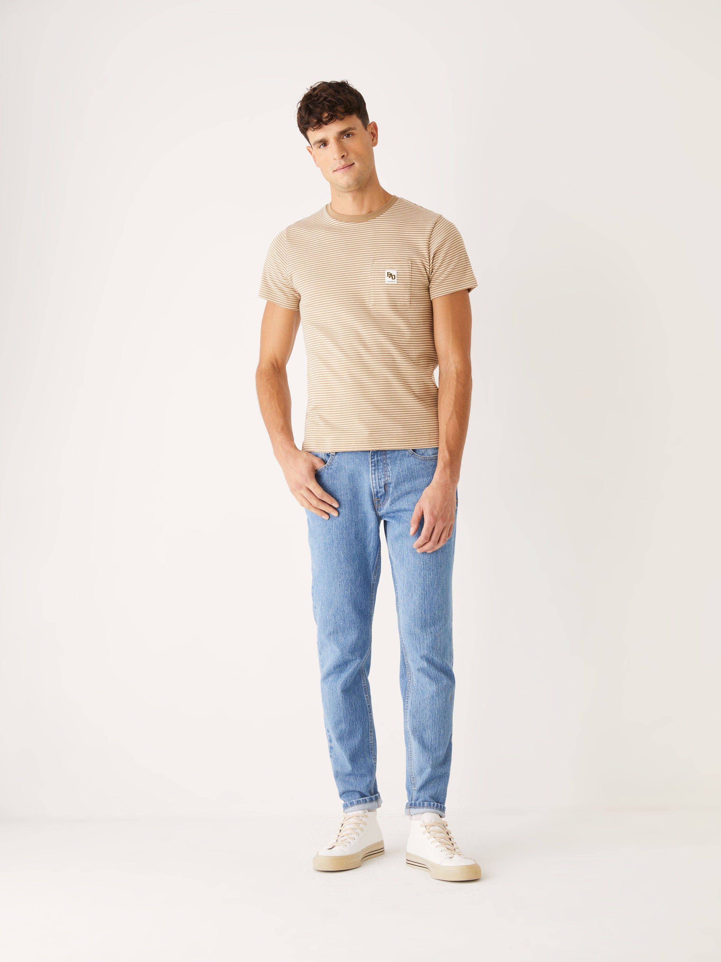 The Striped Pocket T-Shirt in Kelp Brown sold by Frank & Oak product image thumbnail 2