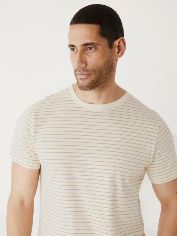 The Striped Slim T-Shirt in White made by Frank & Oak