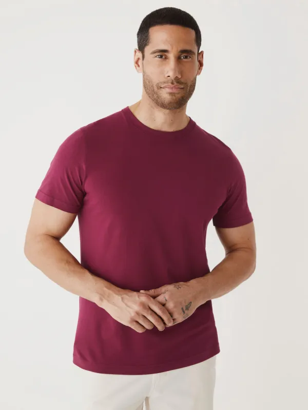 The Slim Fit Essential T-Shirt in Cherry sold by Frank & Oak