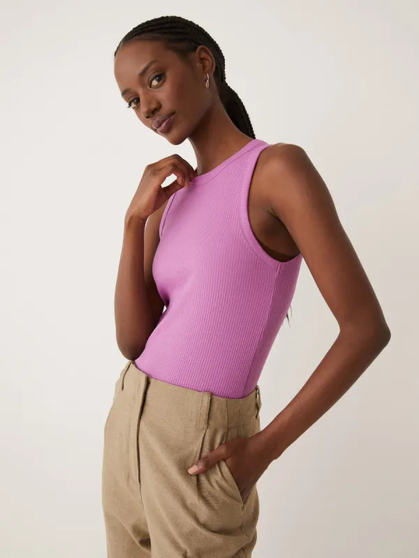 The Ribbed Racer Tank Top in Mulberry sold by Frank & Oak