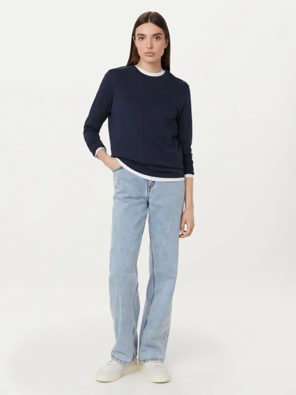 The Long Sleeve T-Shirt in Space Blue sold by Frank & Oak