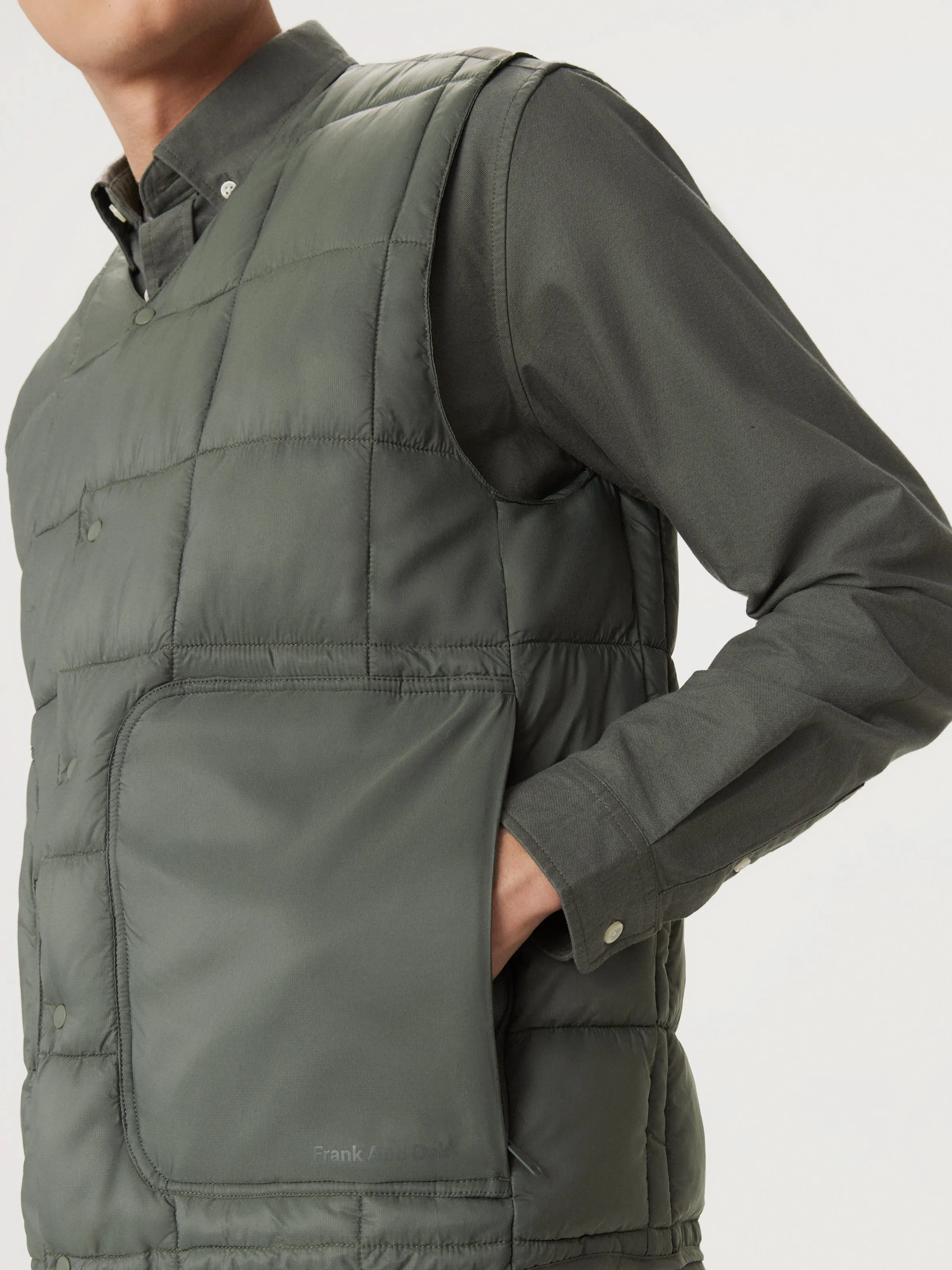 The Aero Quilted Vest in Boreal Green sold by Frank & Oak product image thumbnail 3