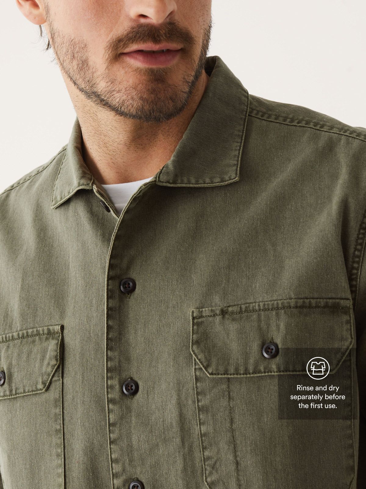 The Workwear Shirt in Khaki sold by Frank & Oak product image thumbnail 2