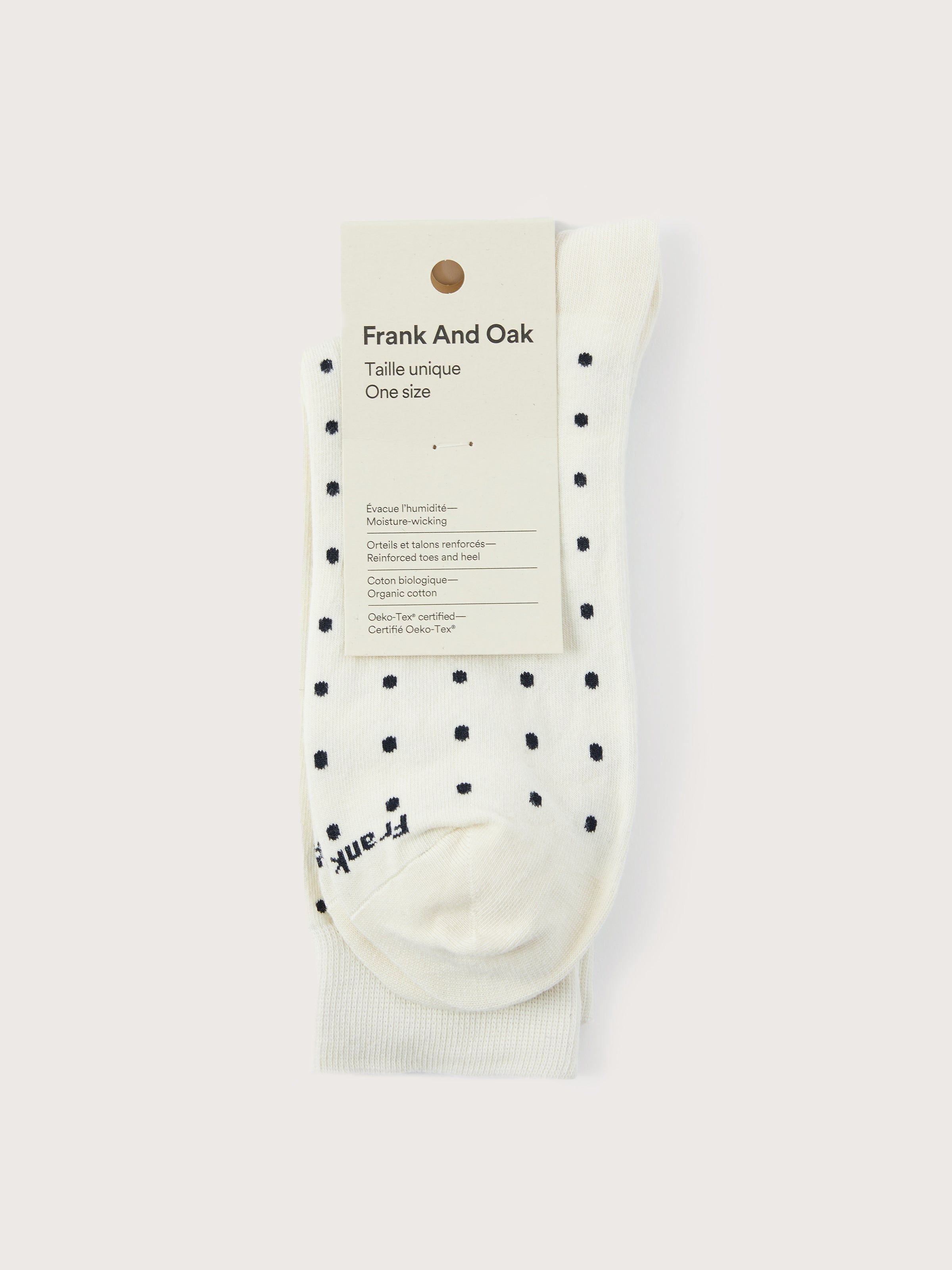 The Dotted Calf-Length Socks in White sold by Frank & Oak product image thumbnail 2