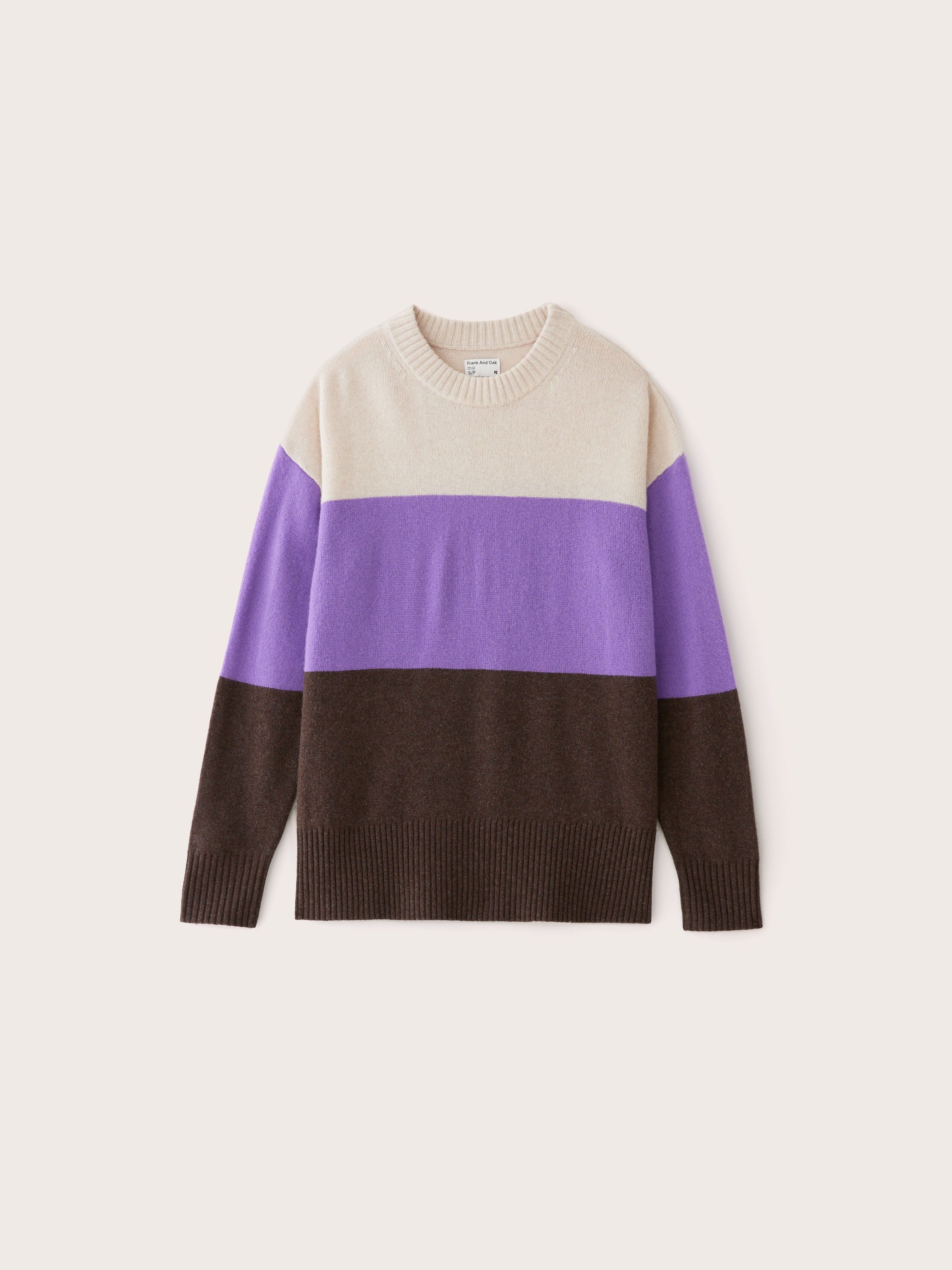 The Comfort Colour Block Sweater in Ultraviolet sold by Frank & Oak product image thumbnail 5
