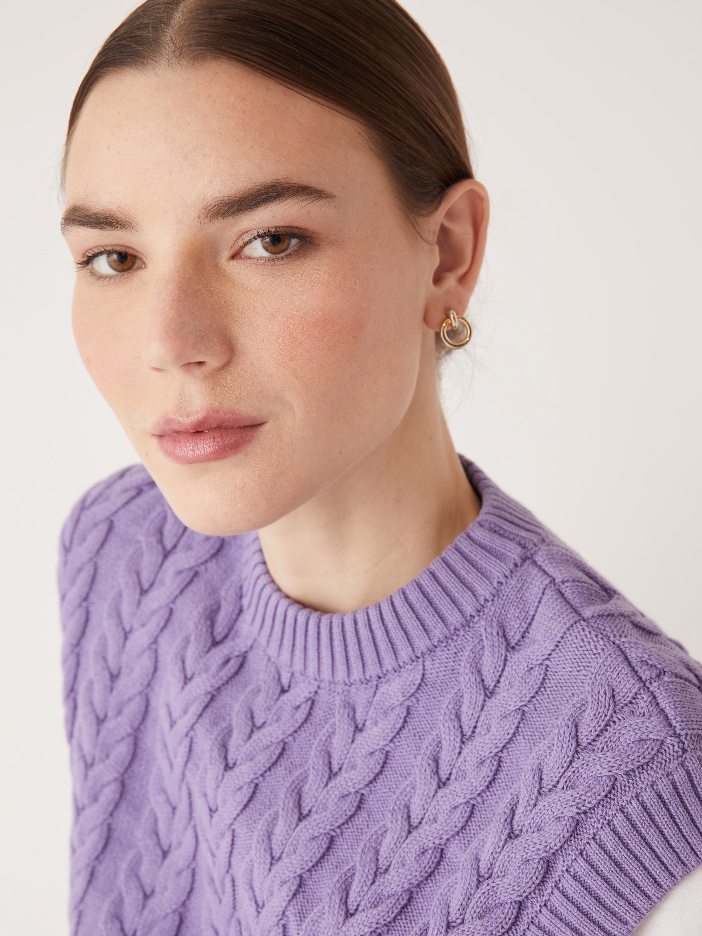 The Knitted Sweater Vest in Orchid sold by Frank & Oak product image thumbnail 7