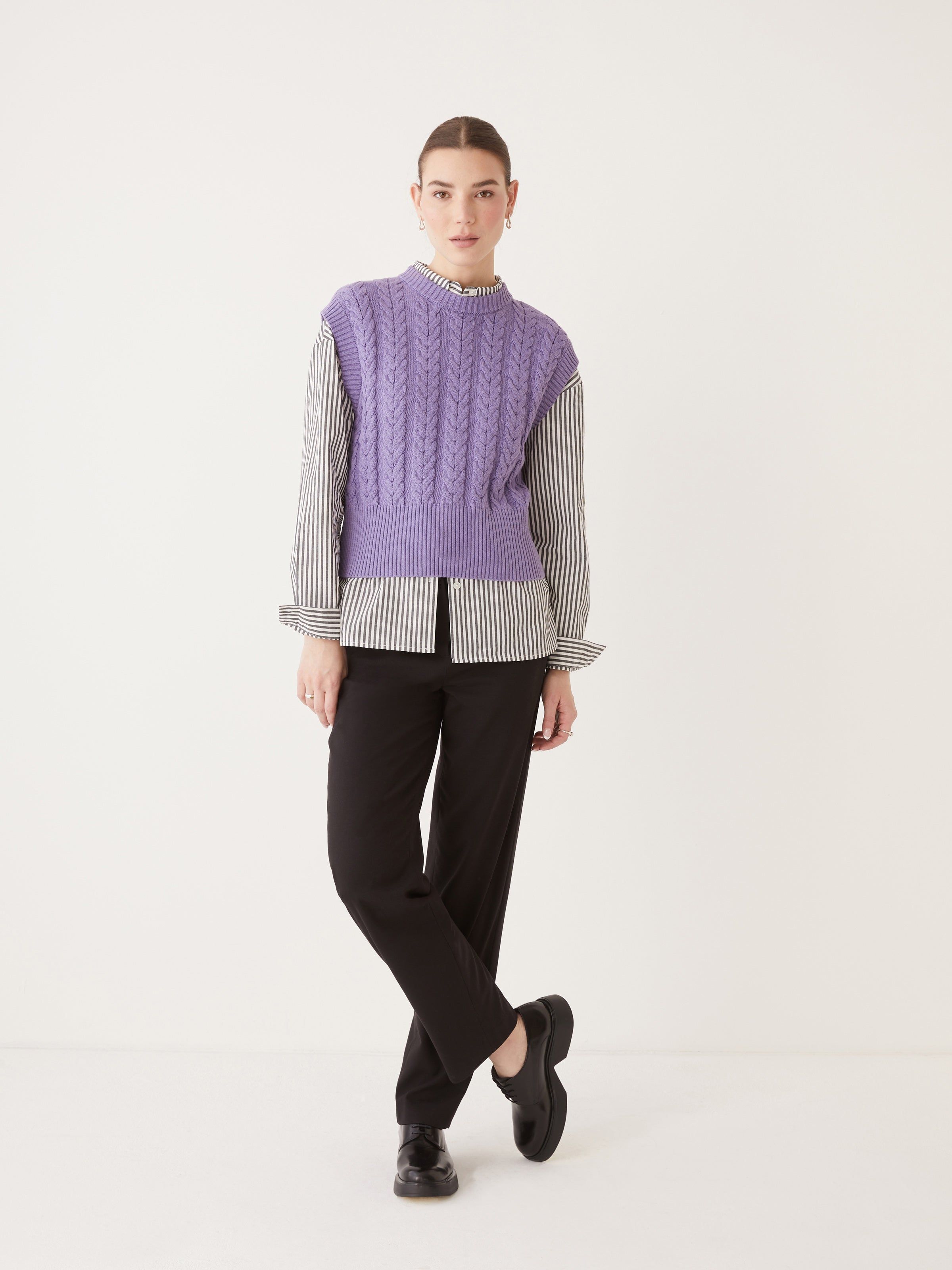 The Knitted Sweater Vest in Orchid sold by Frank & Oak product image thumbnail 4