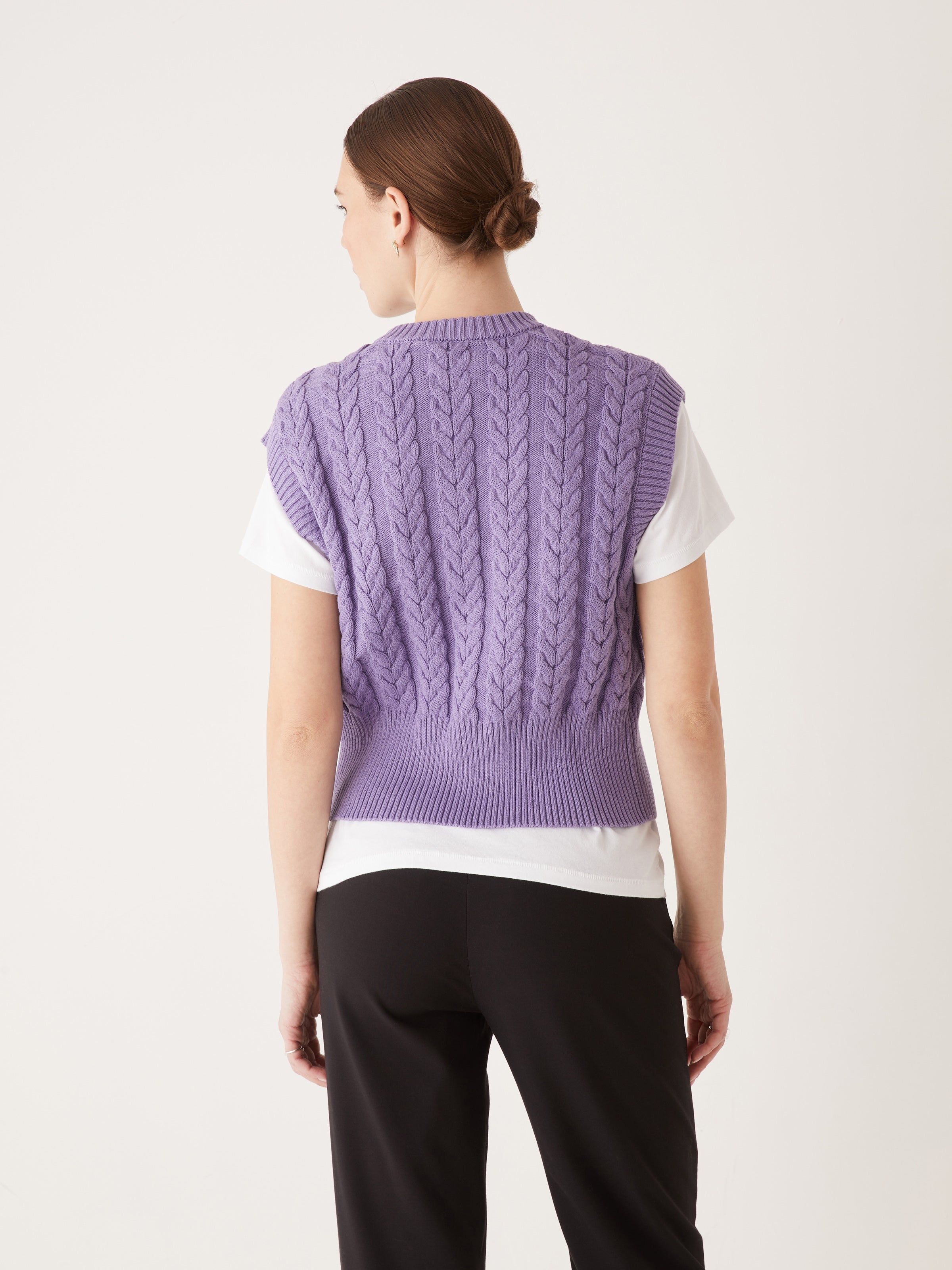 The Knitted Sweater Vest in Orchid sold by Frank & Oak product image thumbnail 3