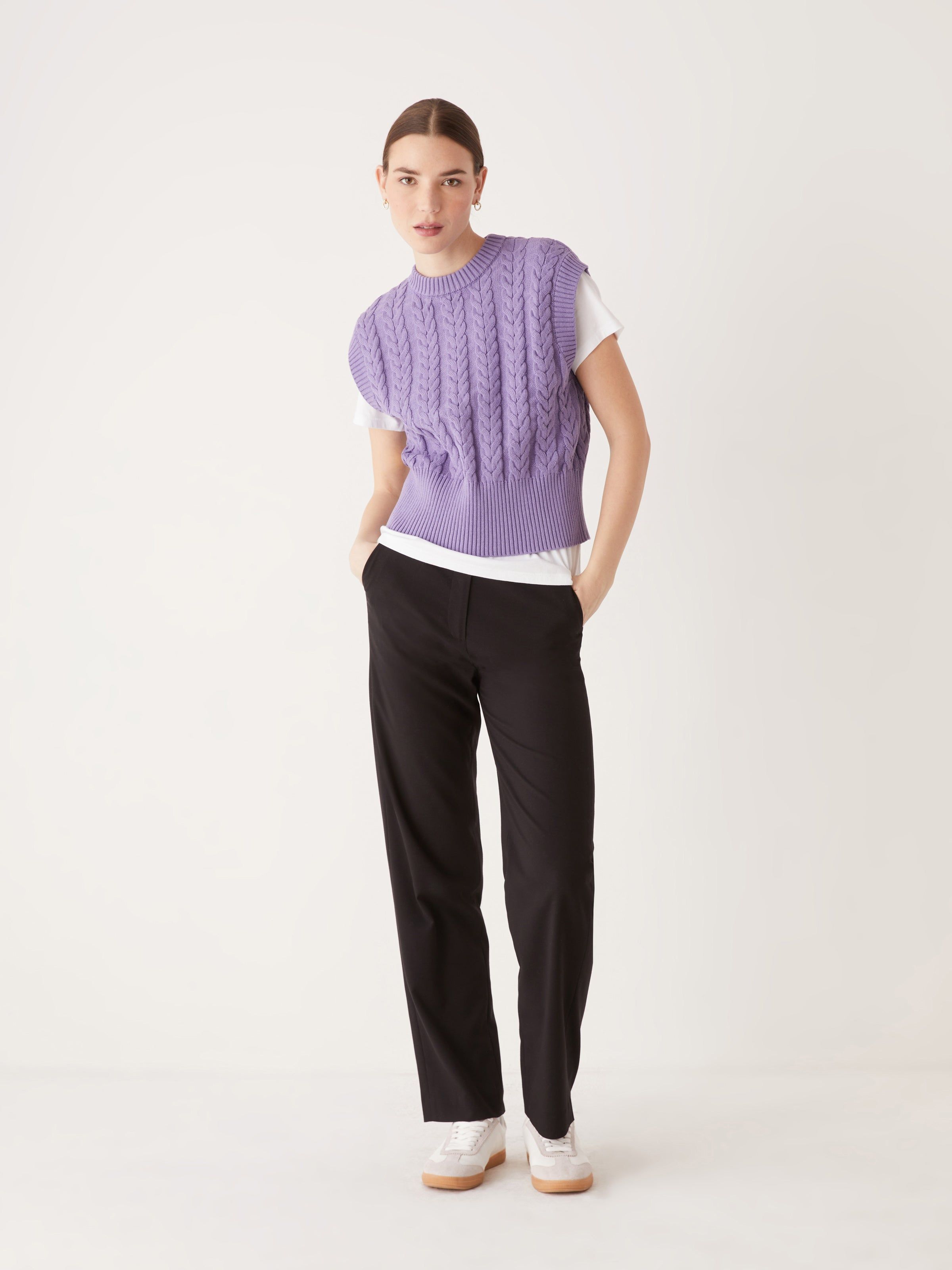 The Knitted Sweater Vest in Orchid sold by Frank & Oak product image thumbnail 2