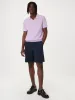 The Short Sleeve Linen Polo in Lilac sold by Frank & Oak