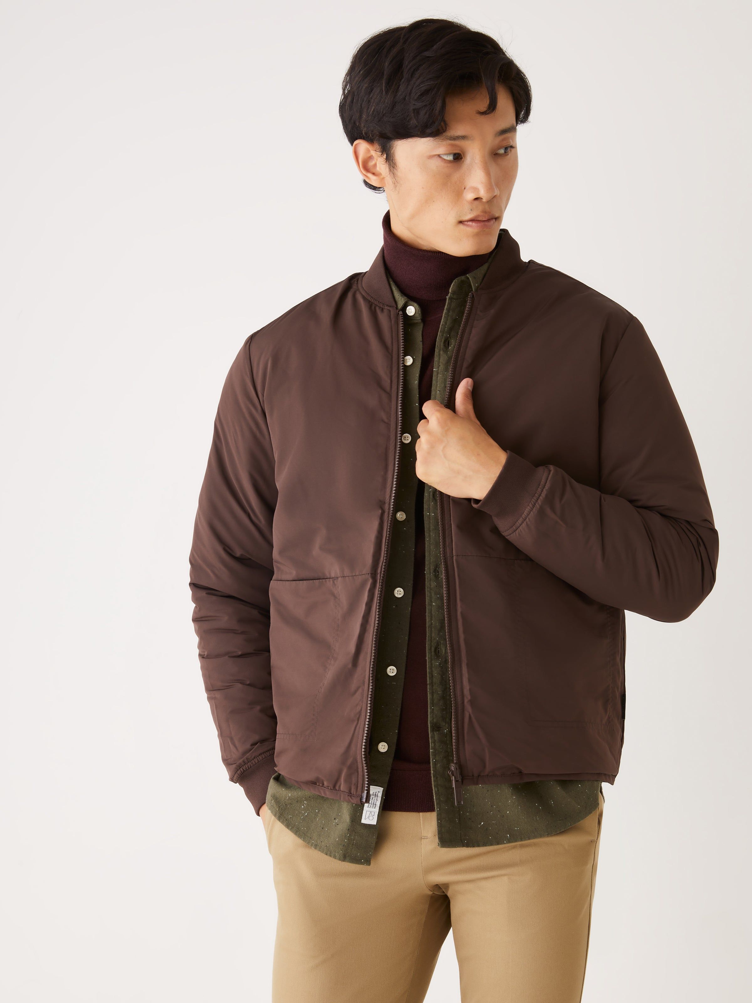 The Skyline Reversible Bomber in Dark Brown sold by Frank & Oak product image thumbnail 2