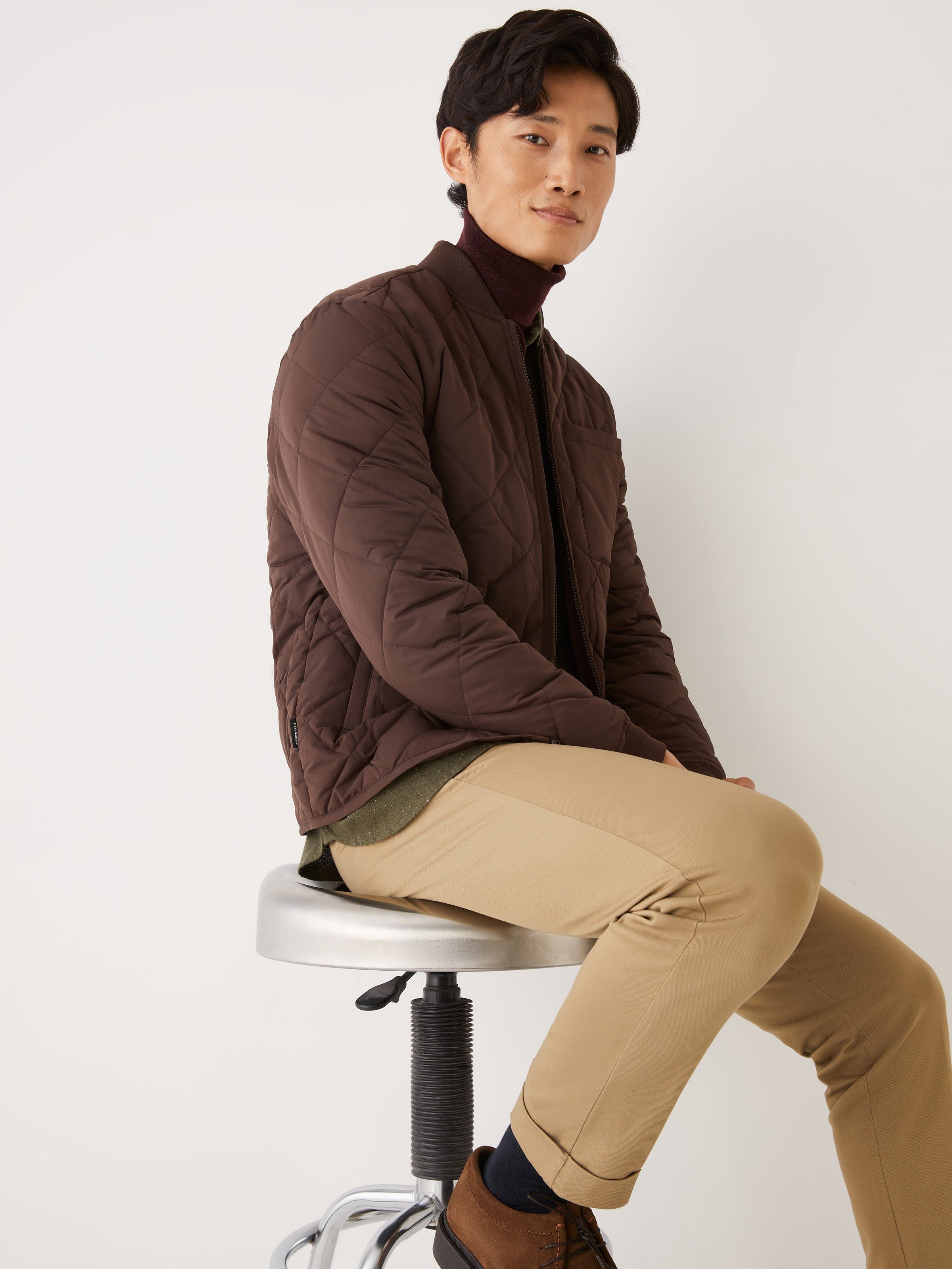 The Skyline Reversible Bomber in Dark Brown sold by Frank & Oak product image thumbnail 4