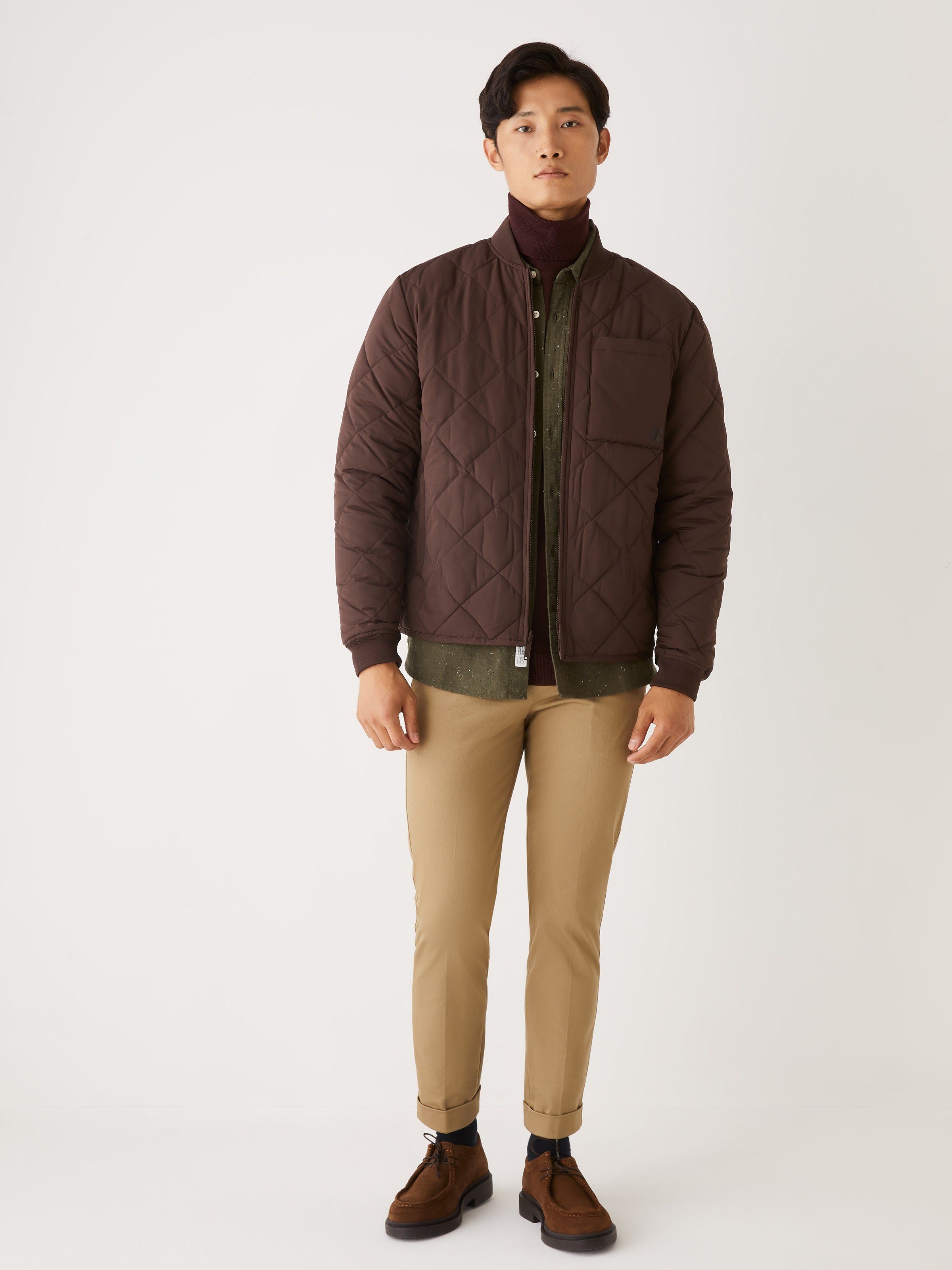 The Skyline Reversible Bomber in Dark Brown sold by Frank & Oak product image thumbnail 3