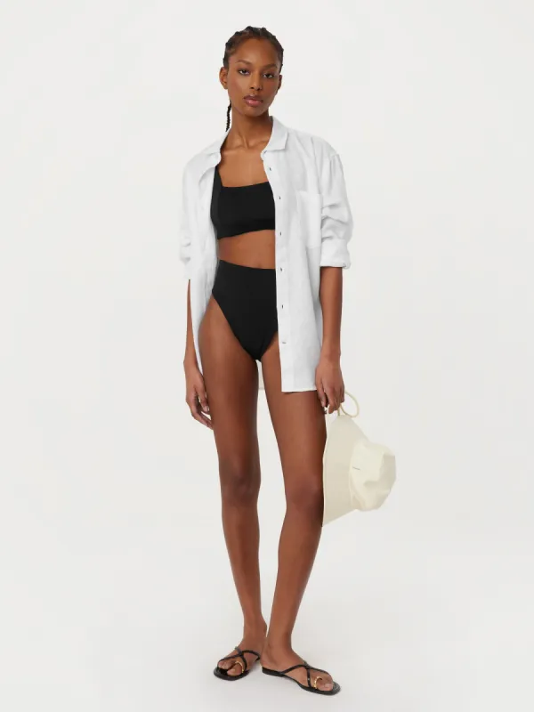 The High Waist Reversible Bikini Bottom in Green sold by Frank & Oak