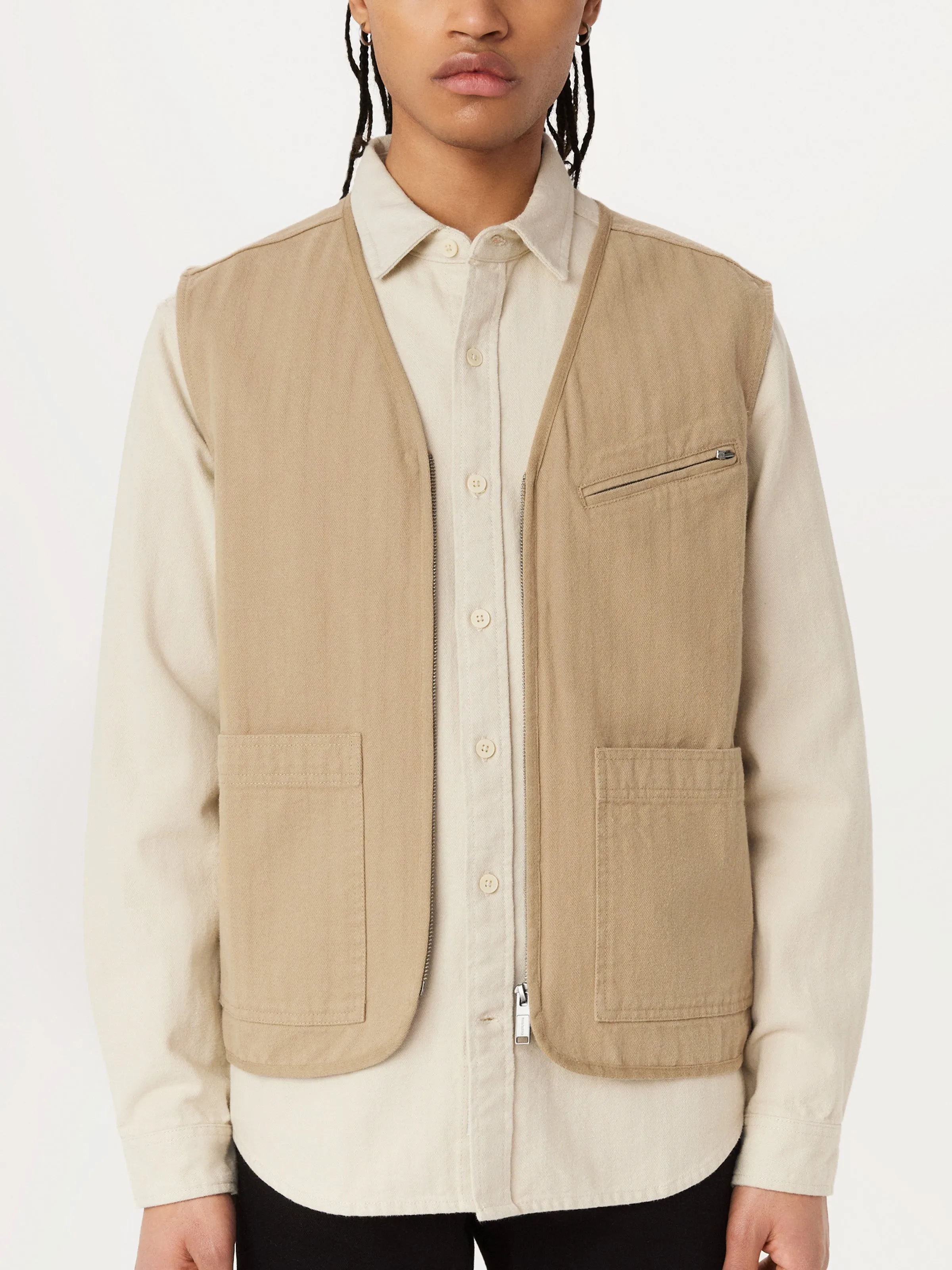 The Worker Vest in Dune sold by Frank & Oak product image thumbnail 3
