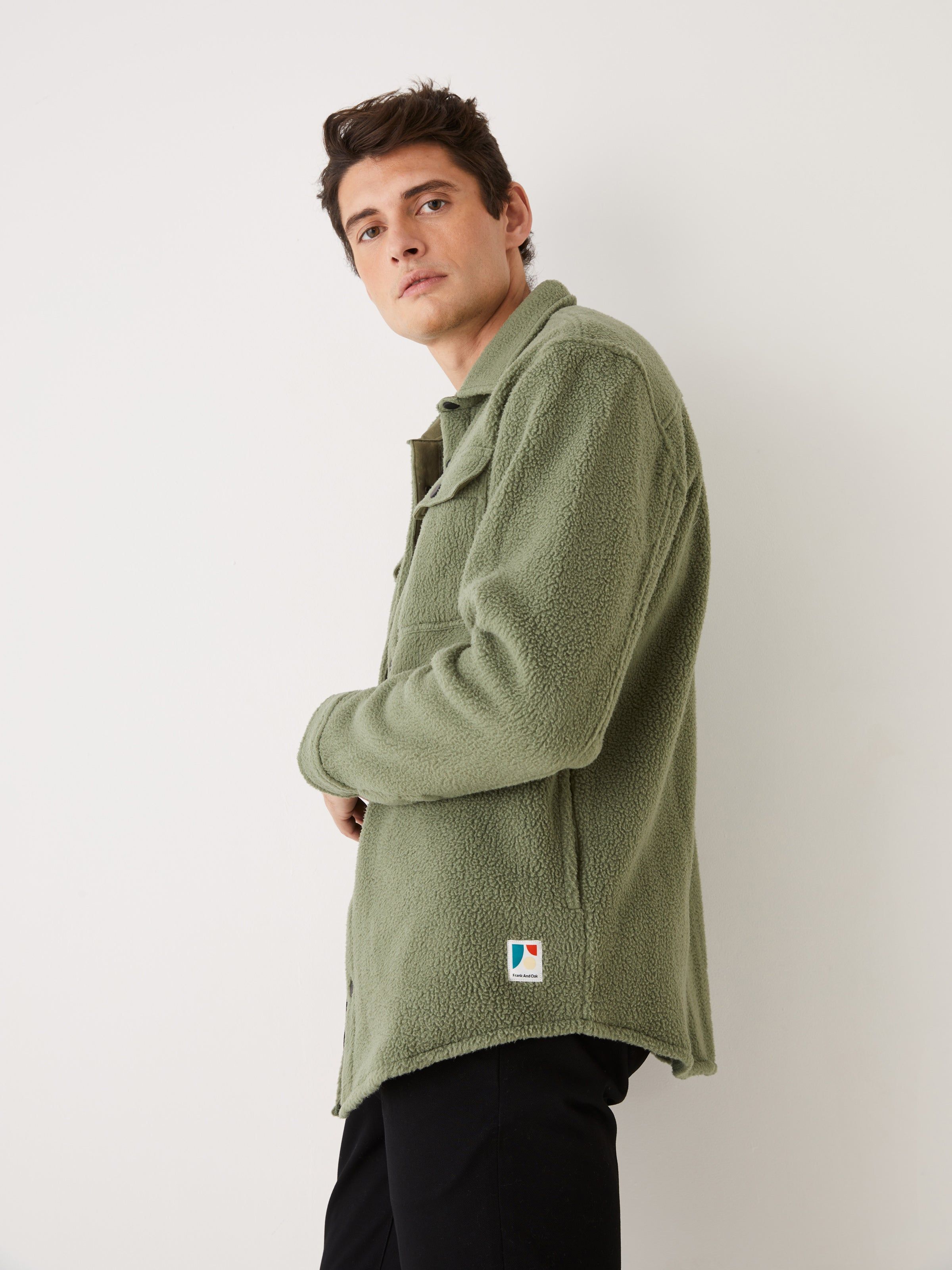 The Polar Fleece Overshirt in Oil Green sold by Frank & Oak product image thumbnail 2