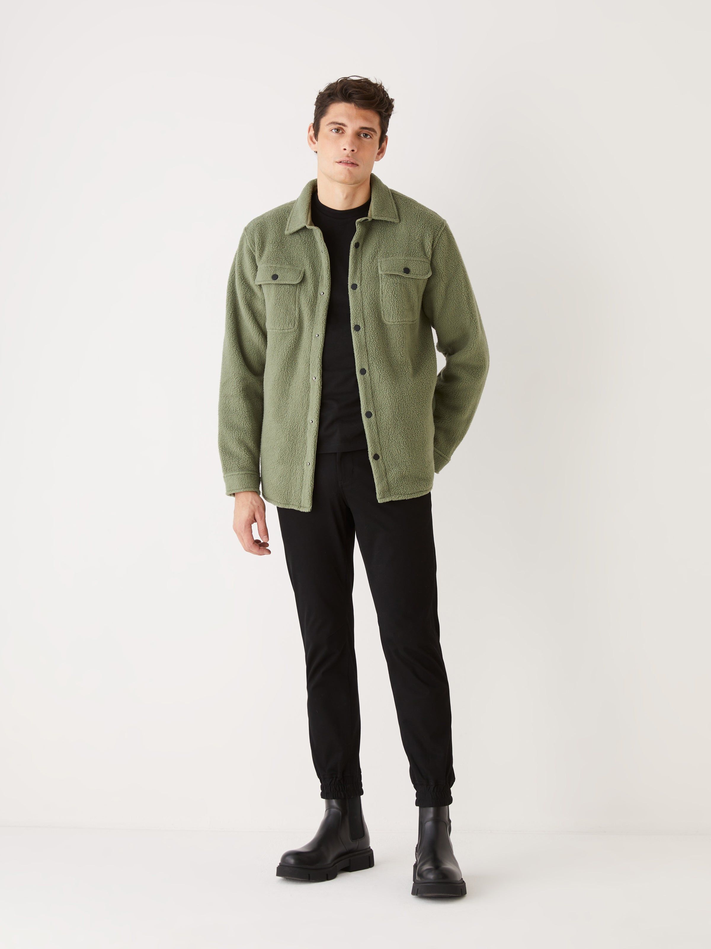 The Polar Fleece Overshirt in Oil Green sold by Frank & Oak product image thumbnail 4