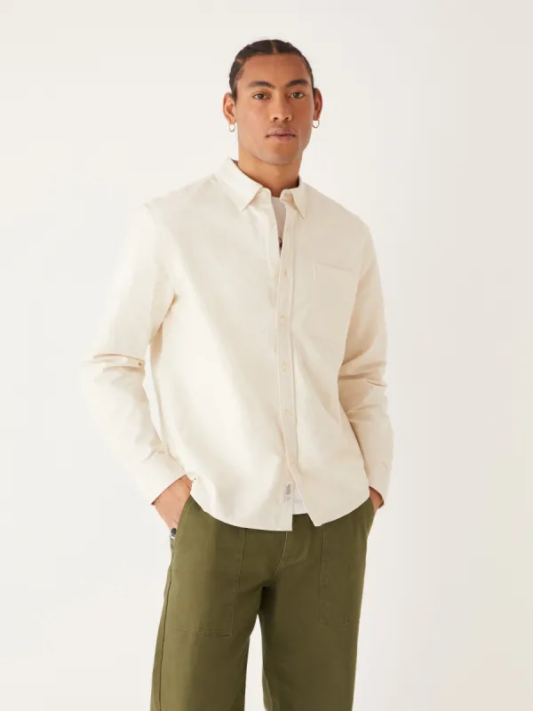 The Jasper Boxy Fit Shirt in White sold by Frank & Oak