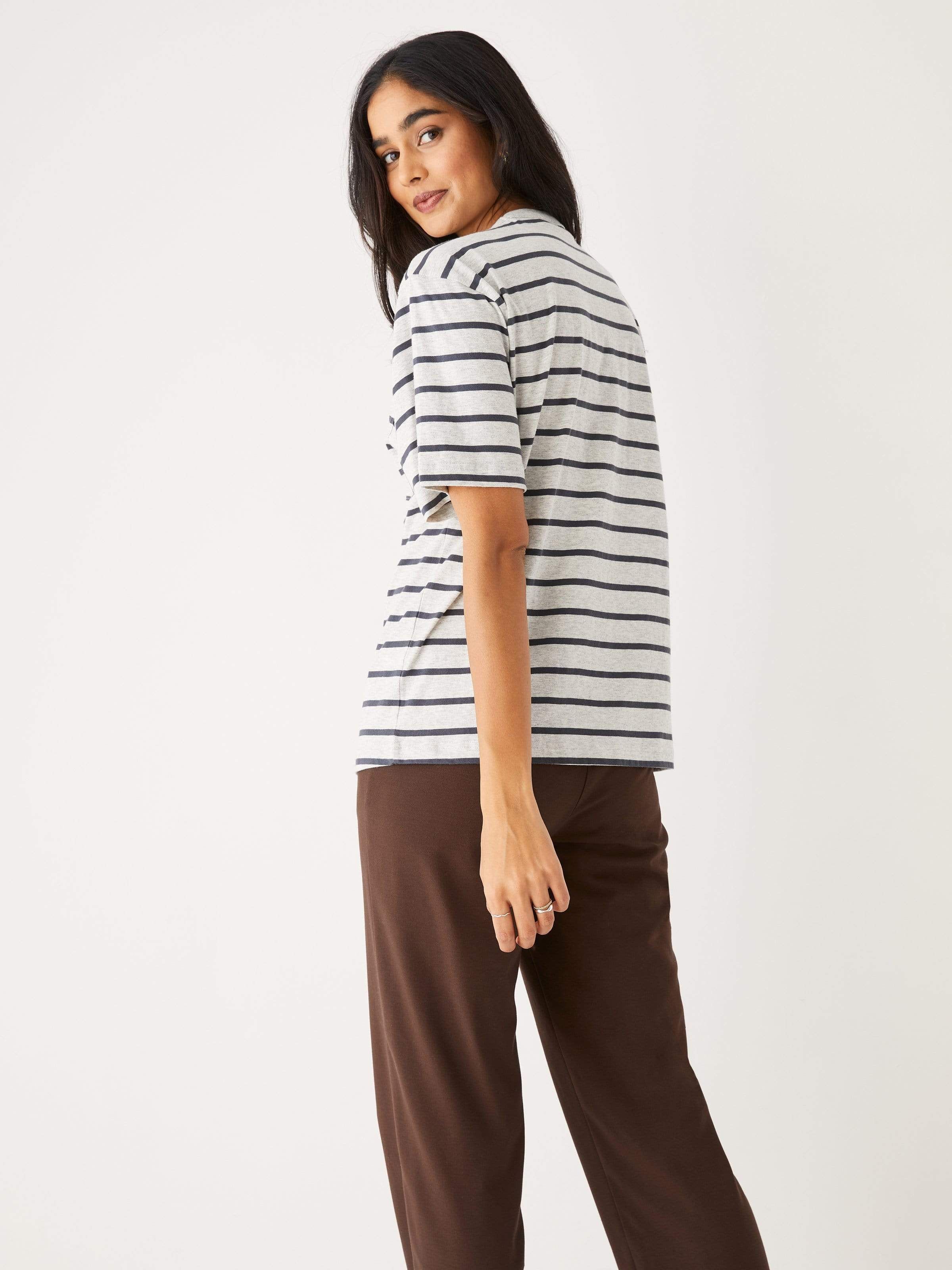 The Oversized Striped T-Shirt in Light Grey sold by Frank & Oak product image thumbnail 5