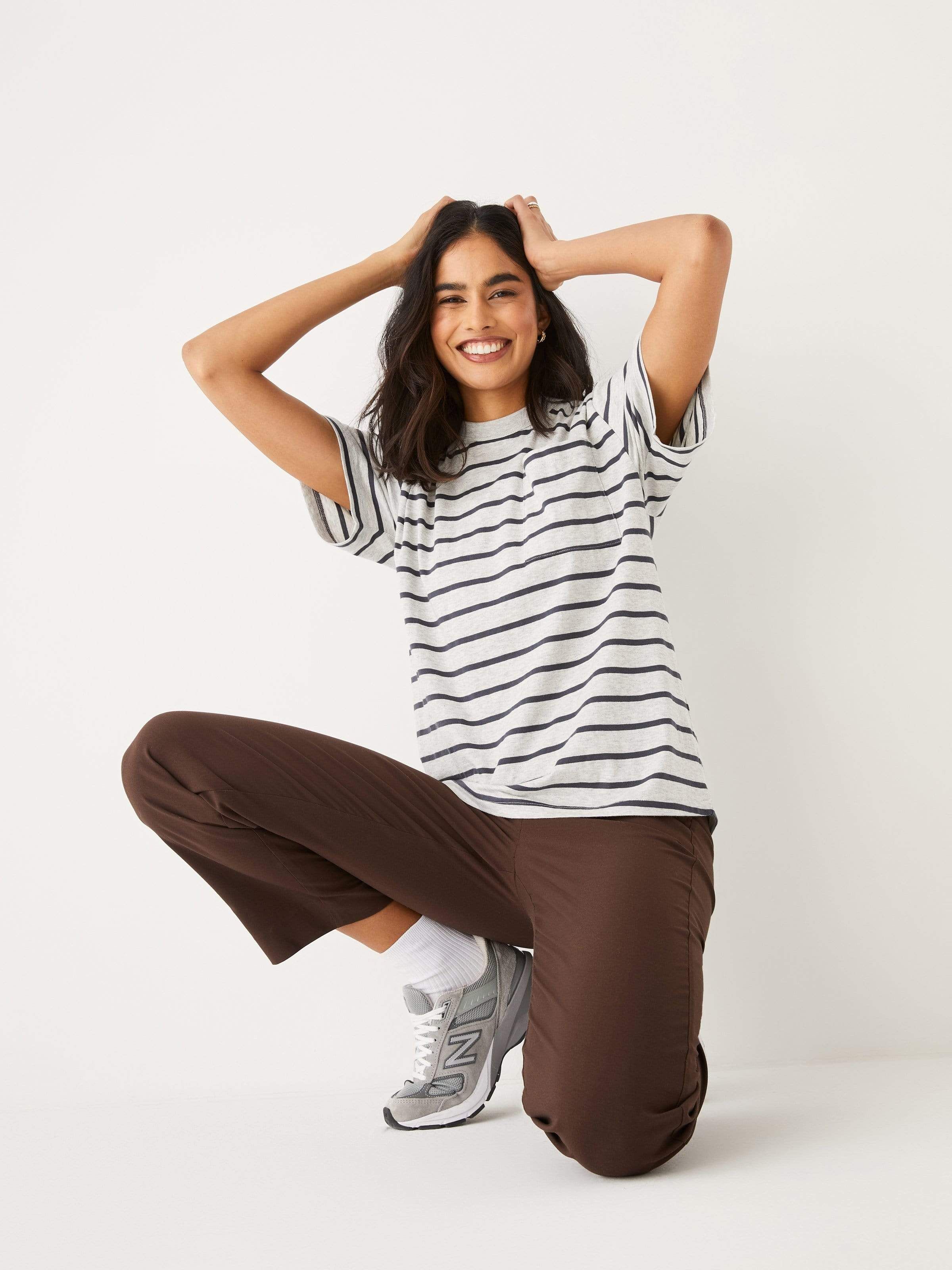 The Oversized Striped T-Shirt in Light Grey sold by Frank & Oak product image thumbnail 4