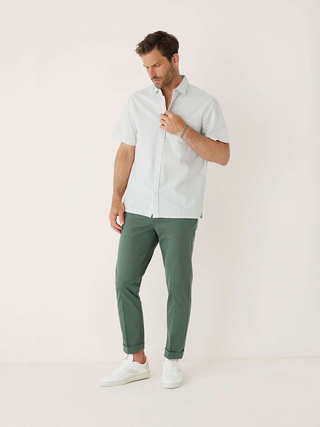 The Seersucker Summer Shirt in Stormy Blue sold by Frank & Oak product image thumbnail 2