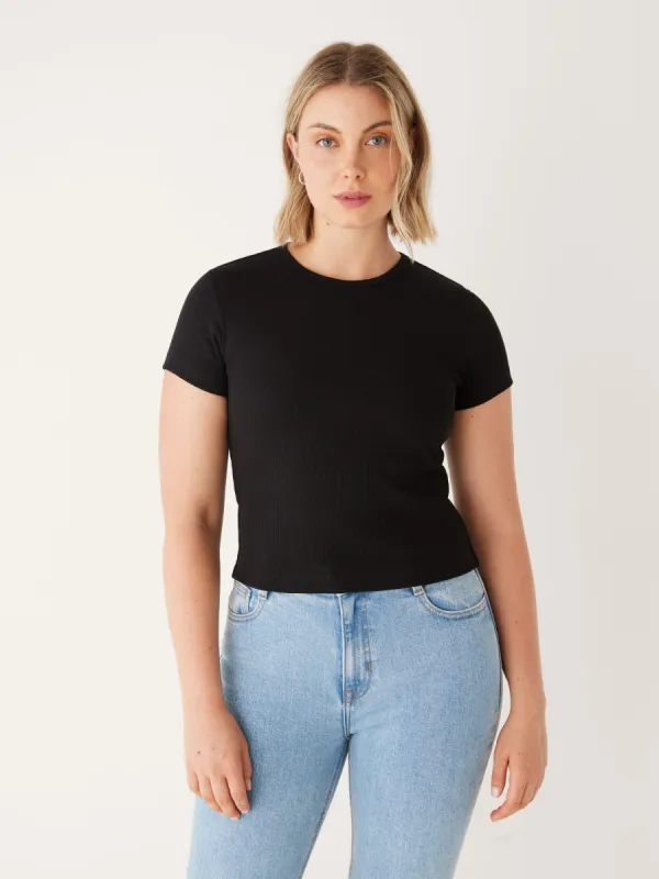 The Cropped Shrunken T-Shirt in Black sold by Frank & Oak