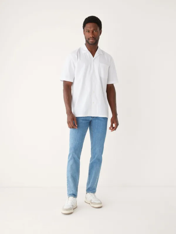 The Poplin Camp Collar in Bright White sold by Frank & Oak