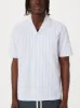 The Seersucker Camp Collar Shirt in Cobalt Blue sold by Frank & Oak