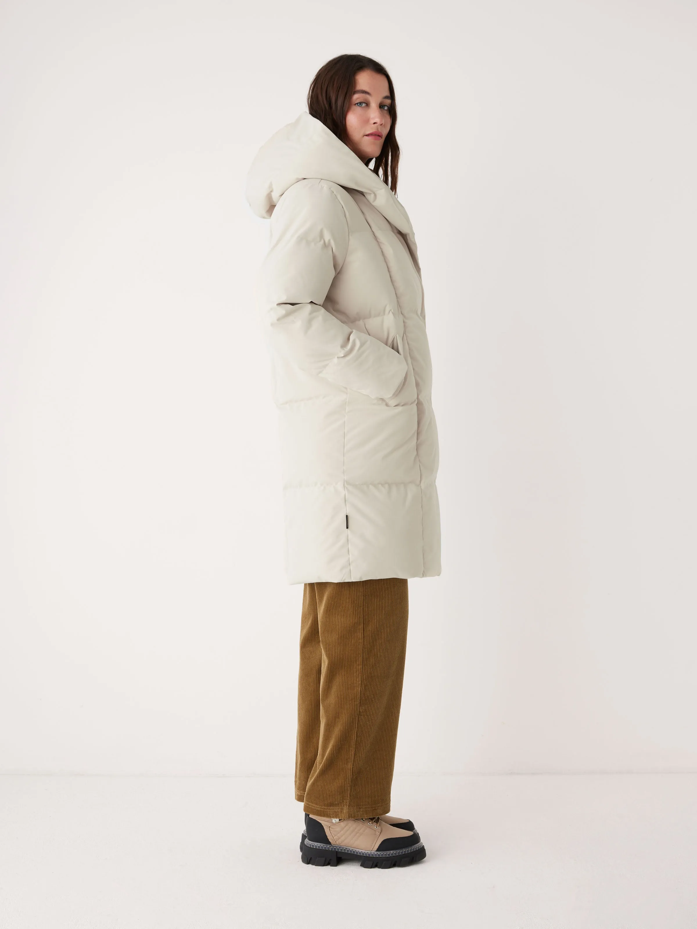 The Hygge Puffer Coat in Silver Lining sold by Frank & Oak product image thumbnail 2