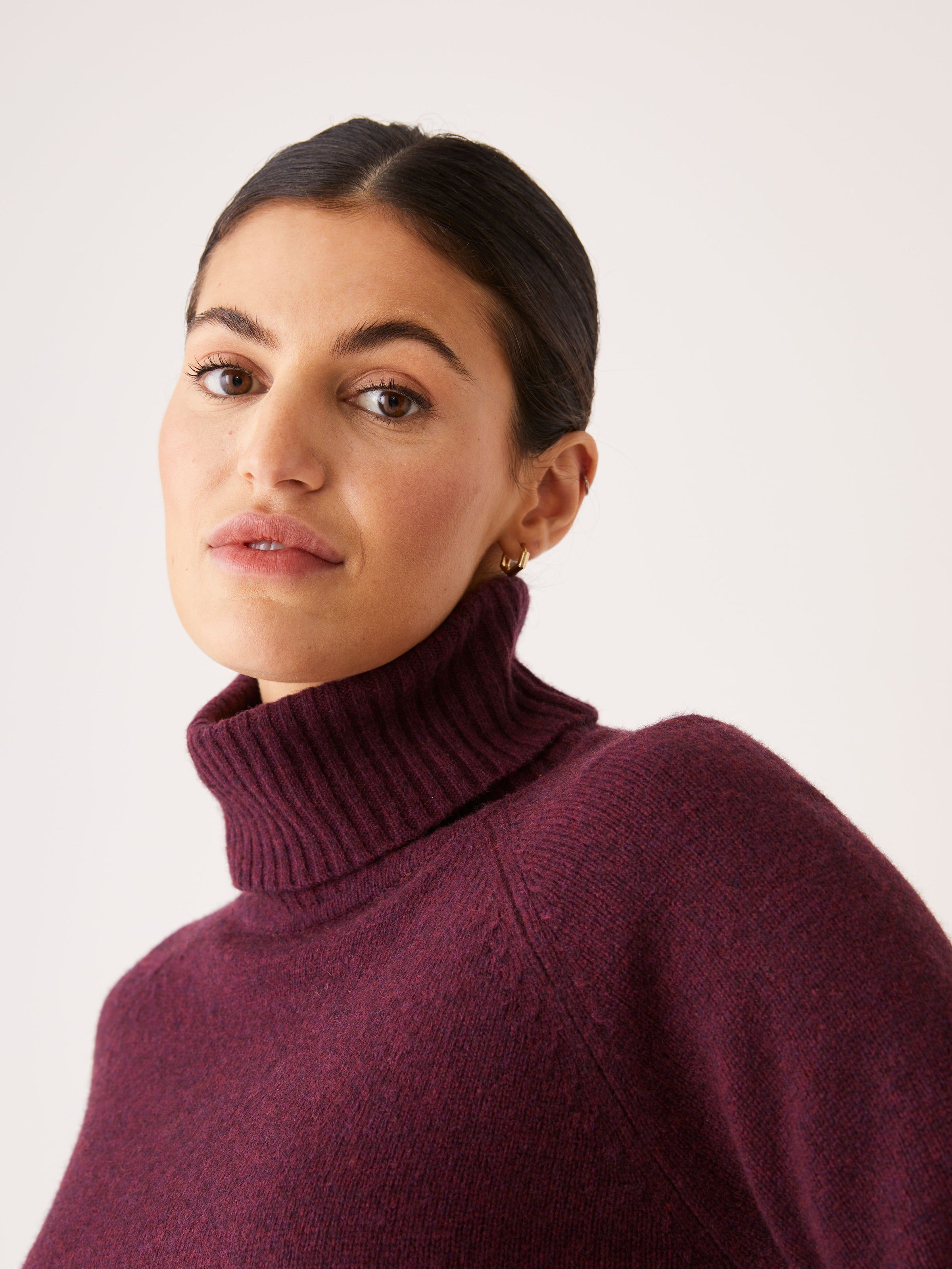 The Yak Wool Turtleneck in Dark Purple sold by Frank & Oak product image thumbnail 4