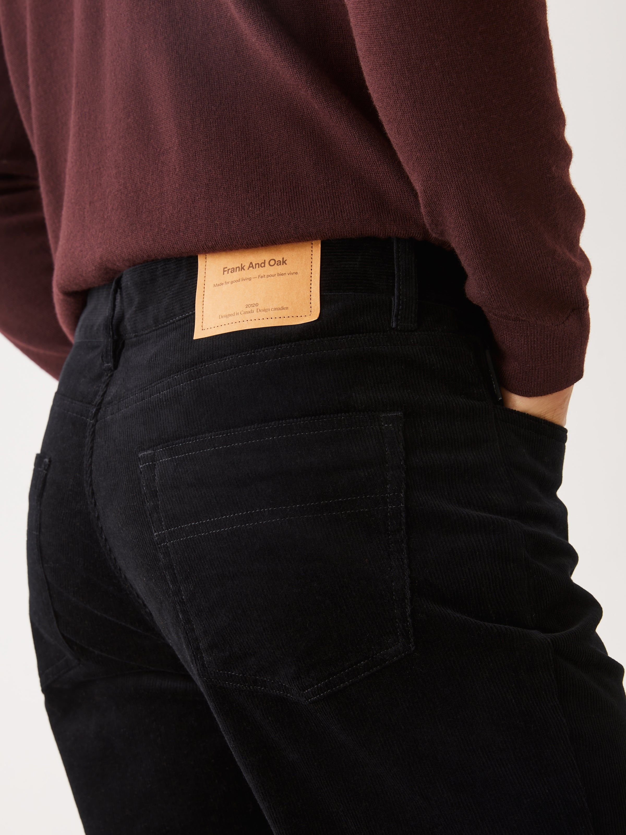 The Slim Fit Corduroy Pant in Black sold by Frank & Oak product image thumbnail 3