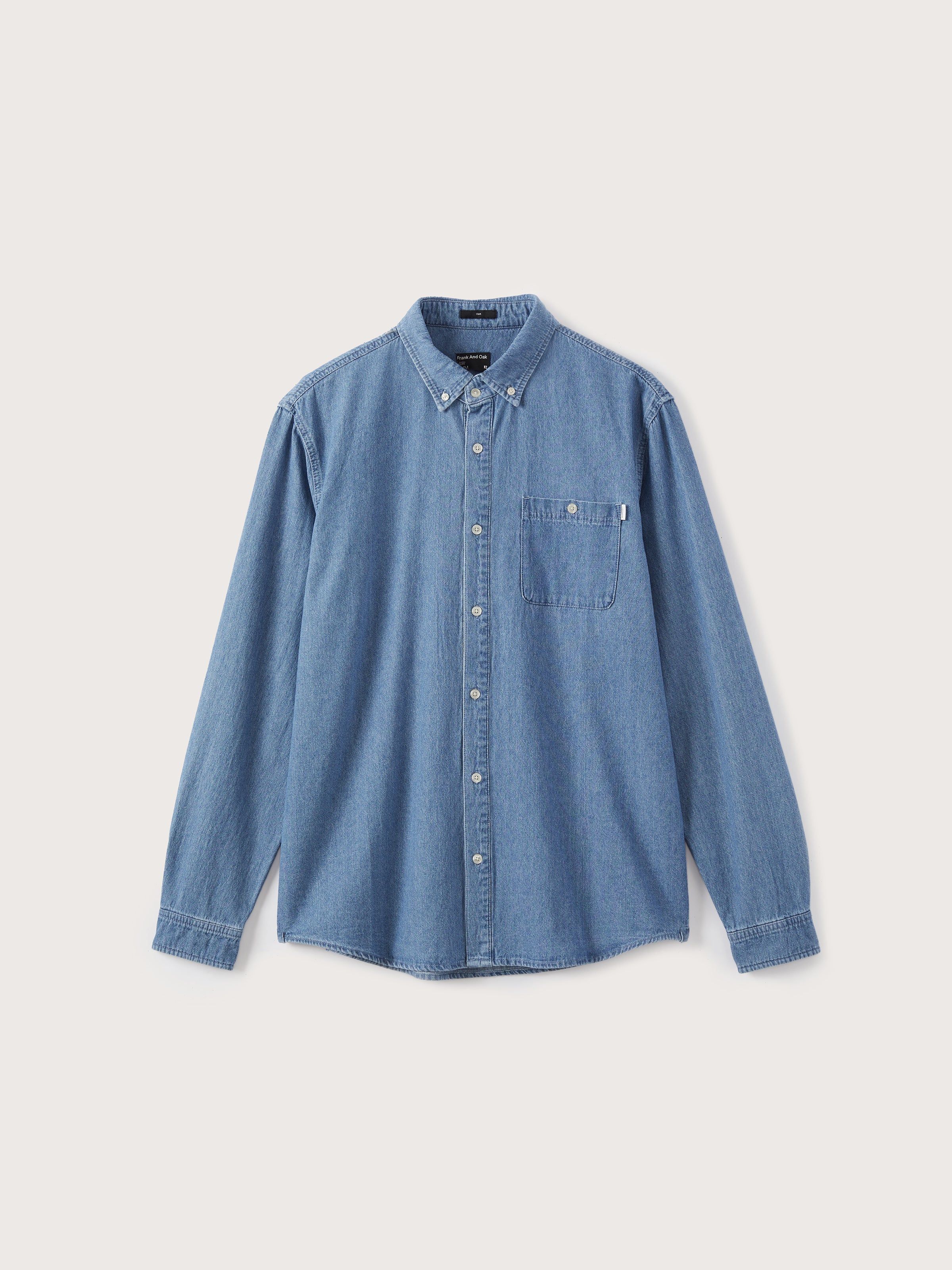 The Clark Denim Shirt in Bleached Blue sold by Frank & Oak product image thumbnail 6