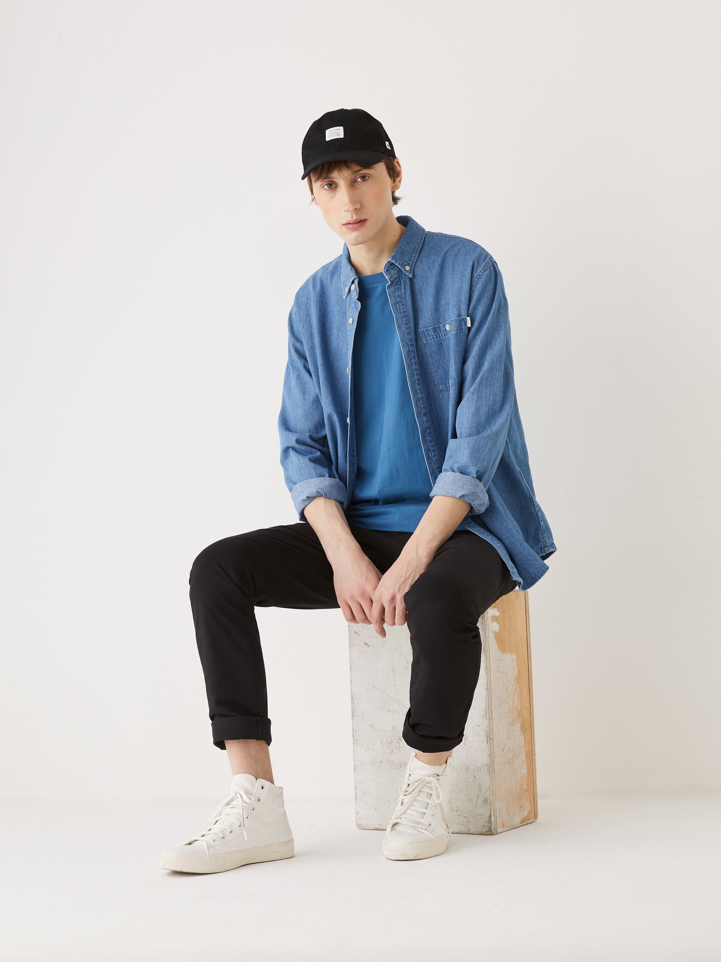 The Clark Denim Shirt in Bleached Blue sold by Frank & Oak product image thumbnail 3
