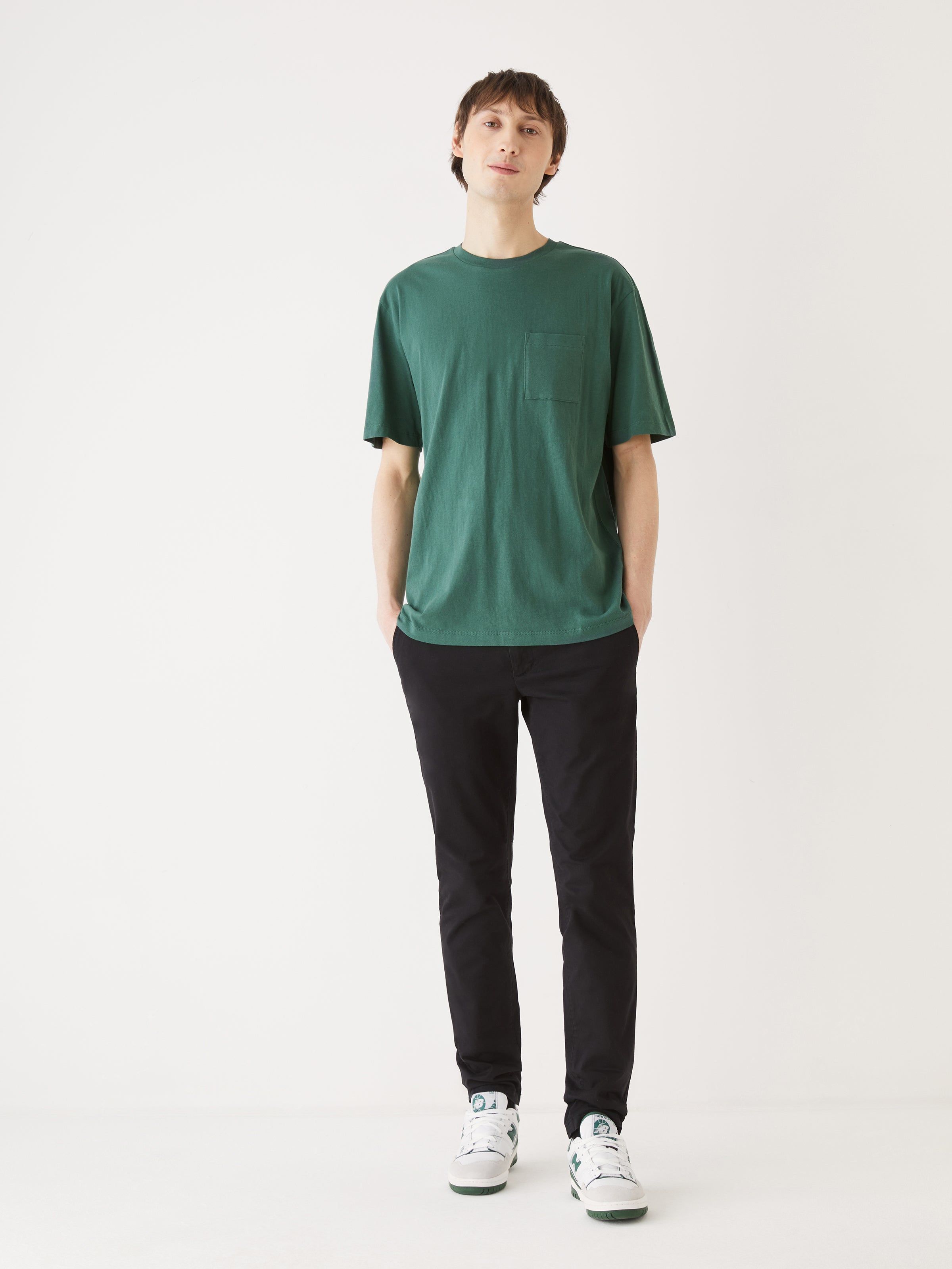 The Relaxed Fit Essential T-Shirt in Dark Green sold by Frank & Oak