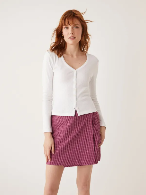 The Pointelle Button-Up Top in Bright White sold by Frank & Oak