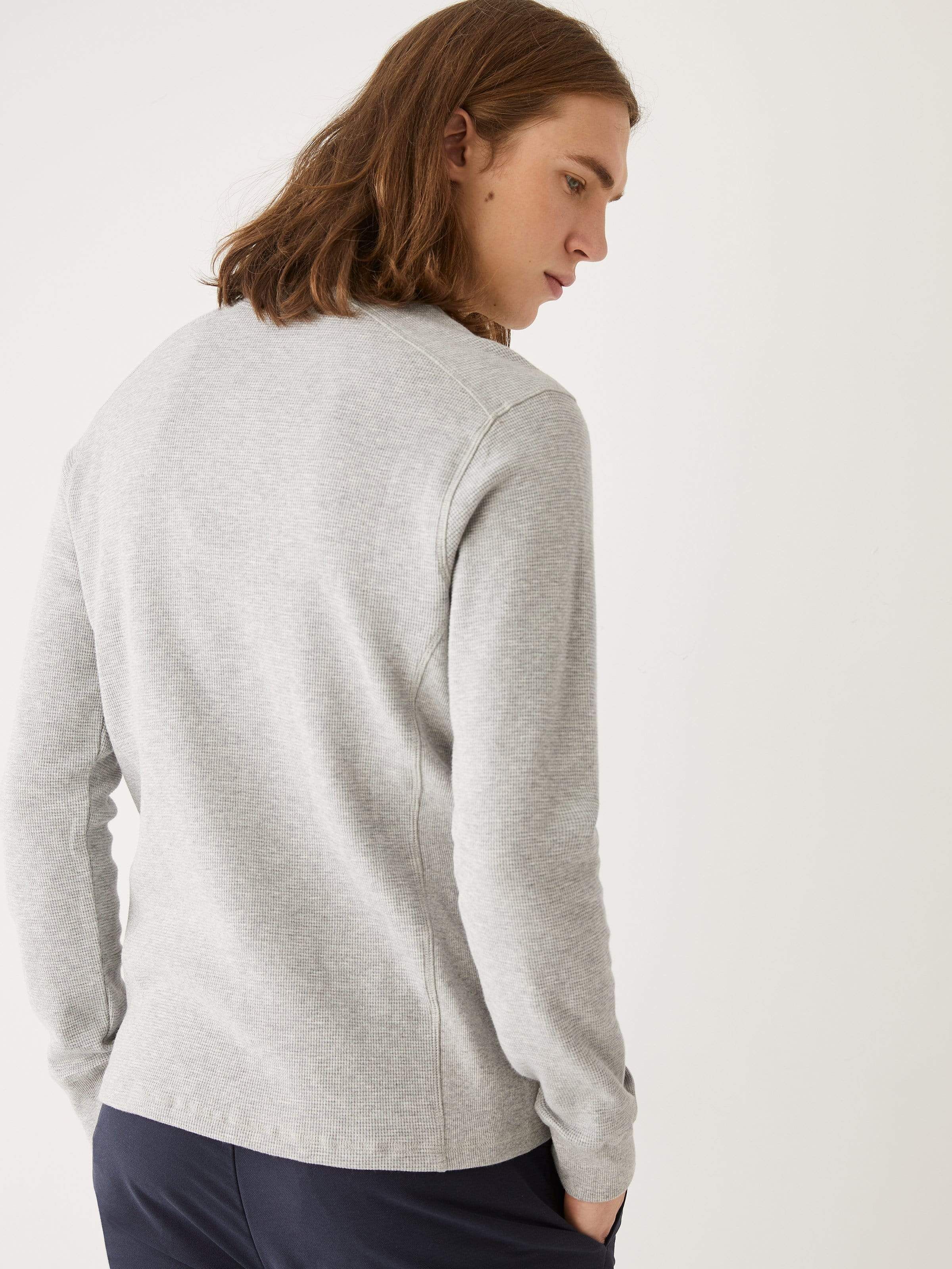 The Long Sleeve Waffle Henley Shirt in Vintage Grey sold by Frank & Oak product image thumbnail 4