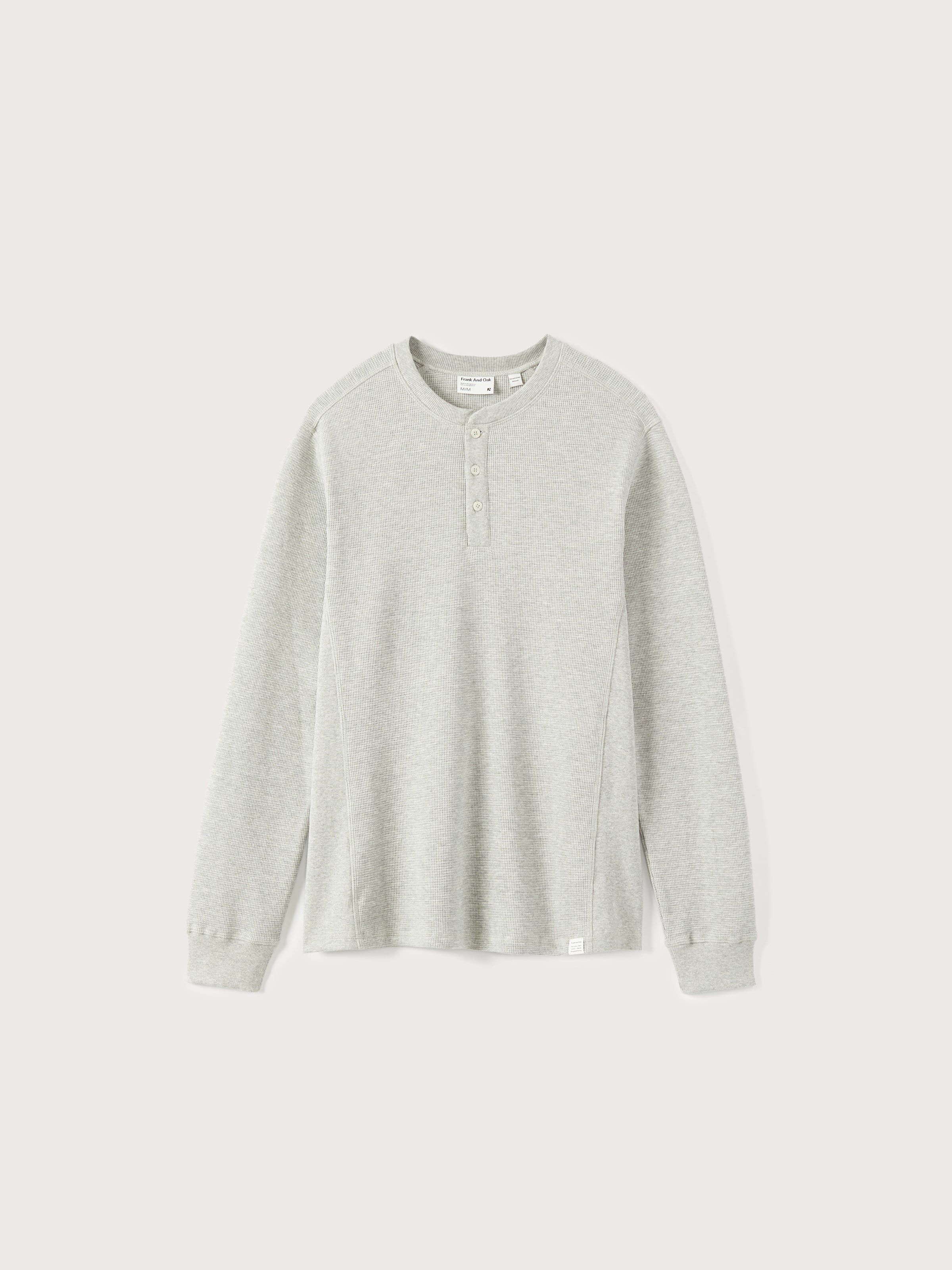The Long Sleeve Waffle Henley Shirt in Vintage Grey sold by Frank & Oak product image thumbnail 5