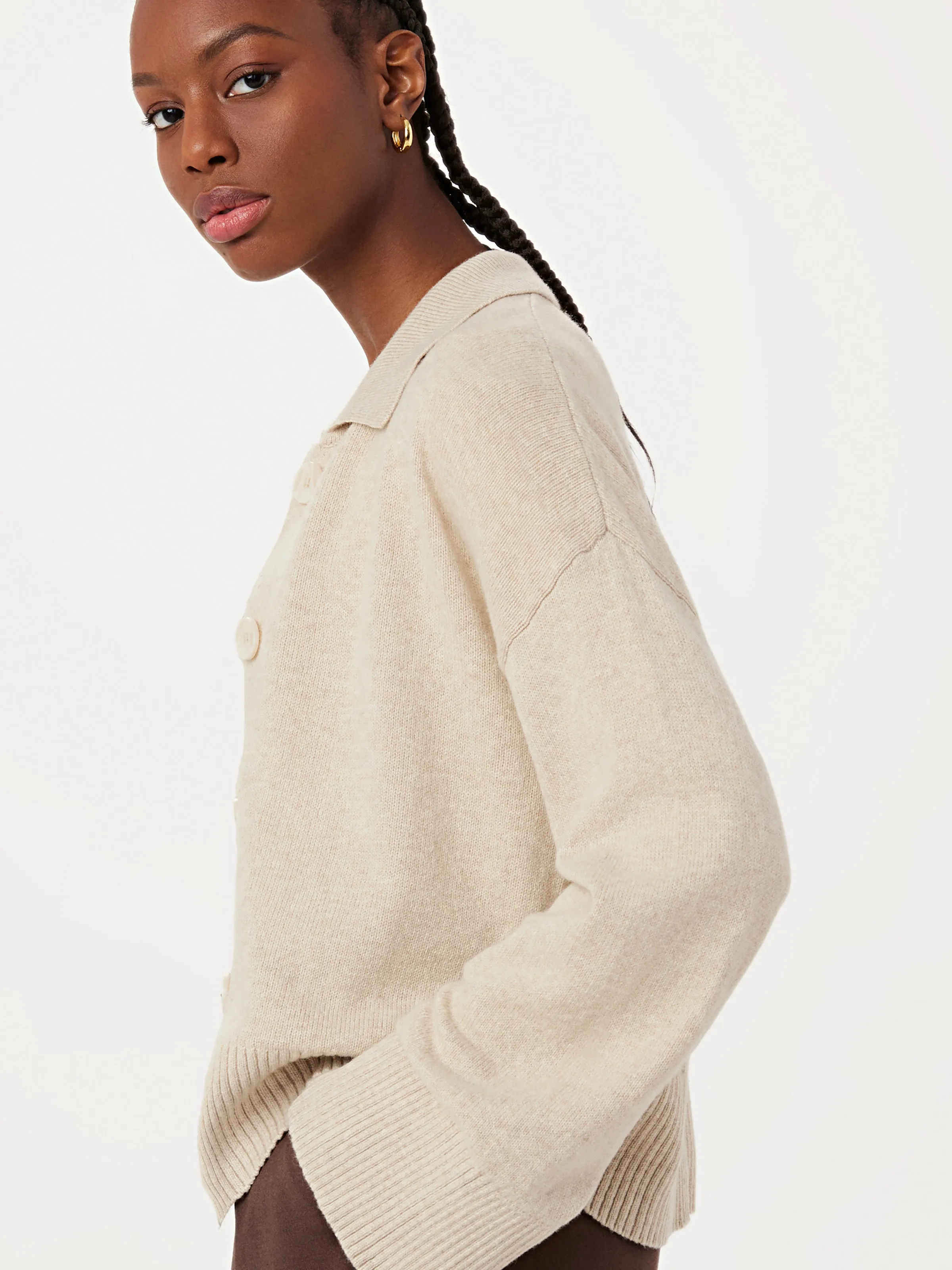The Bell Sleeve Button Up Sweater in Cream sold by Frank & Oak product image thumbnail 2