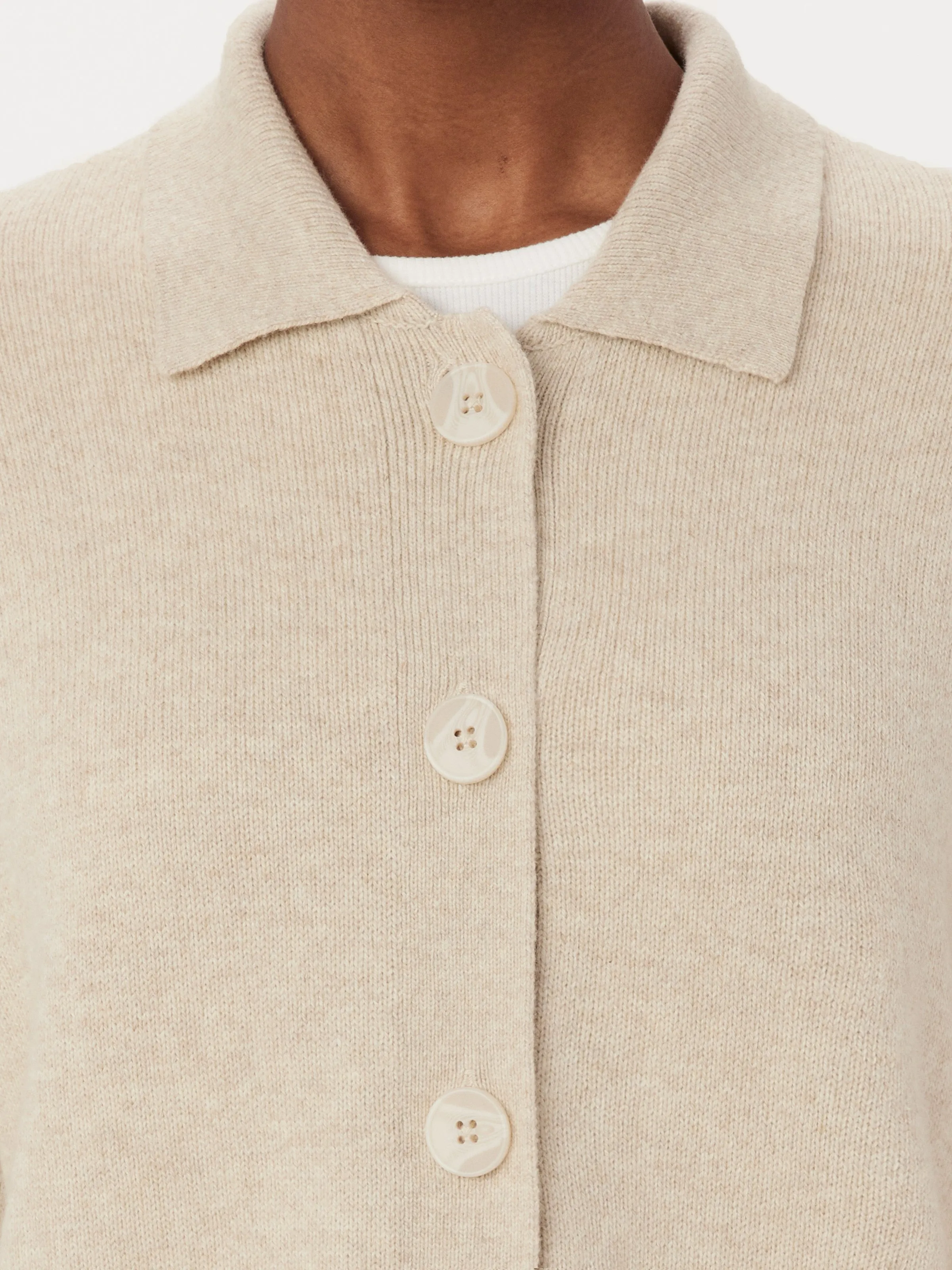 The Bell Sleeve Button Up Sweater in Cream sold by Frank & Oak product image thumbnail 4