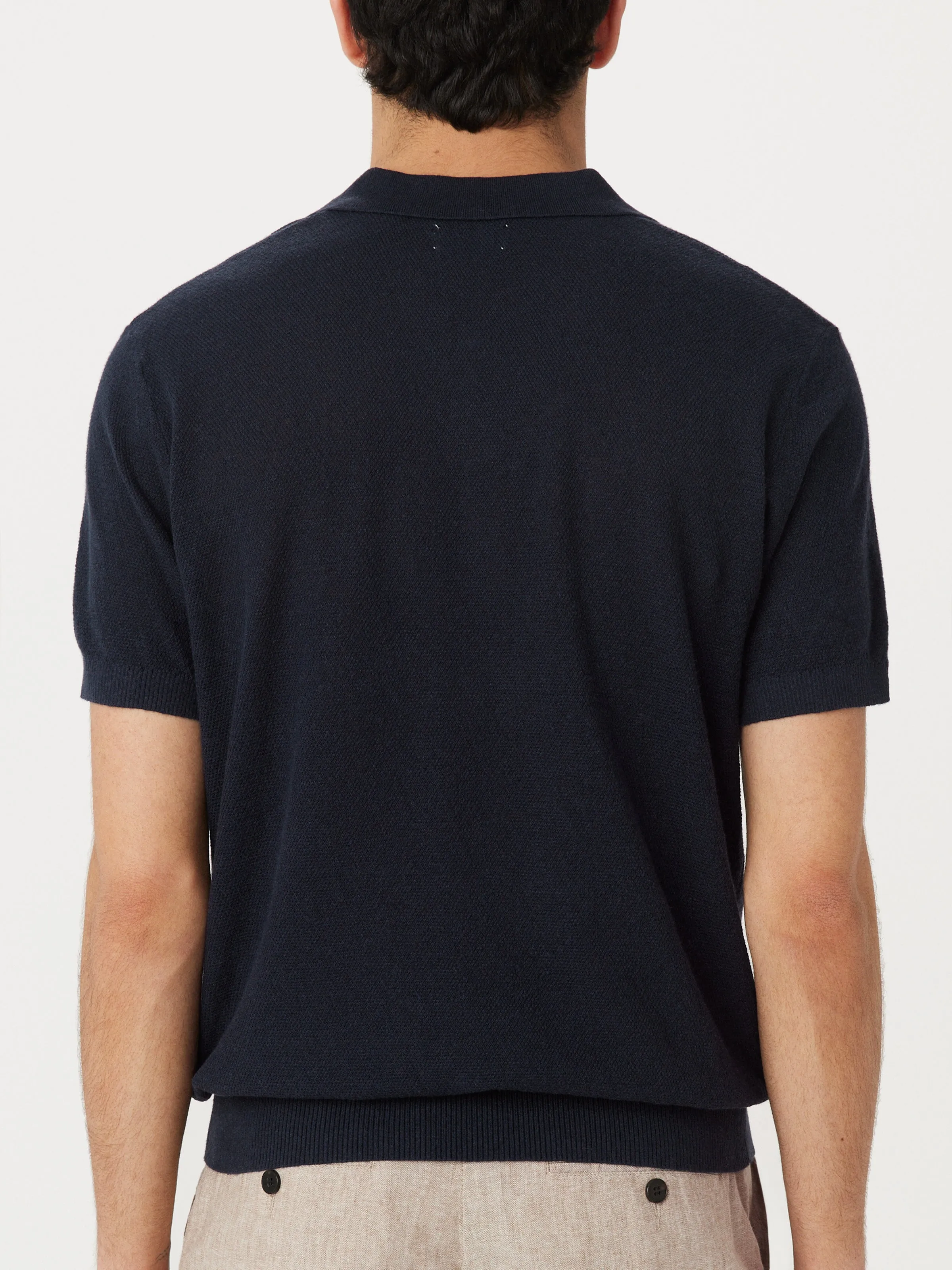 The Short Sleeve Linen Polo in Navy sold by Frank & Oak product image thumbnail 5