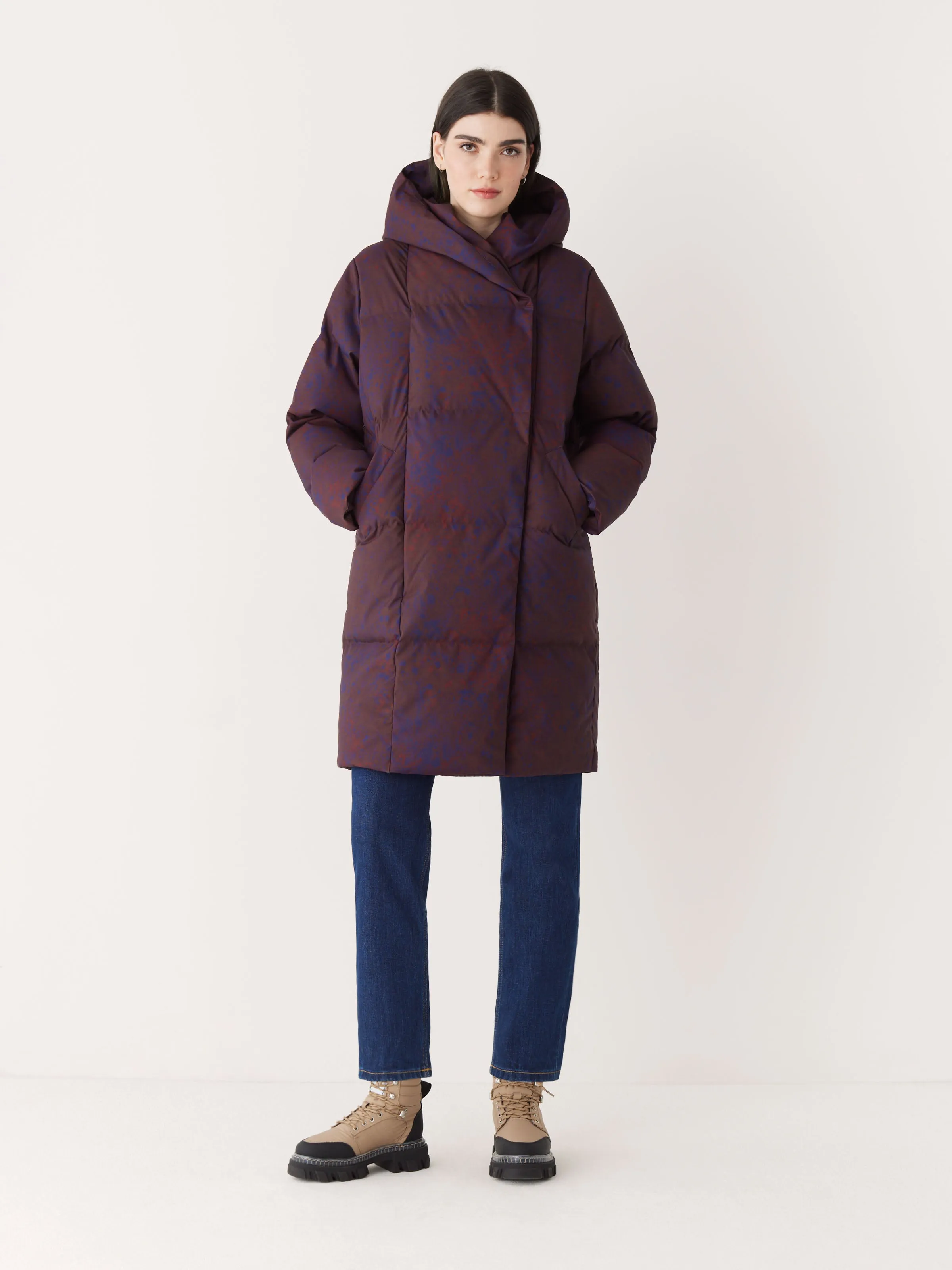 The Hygge Puffer Coat in Burgundy sold by Frank & Oak