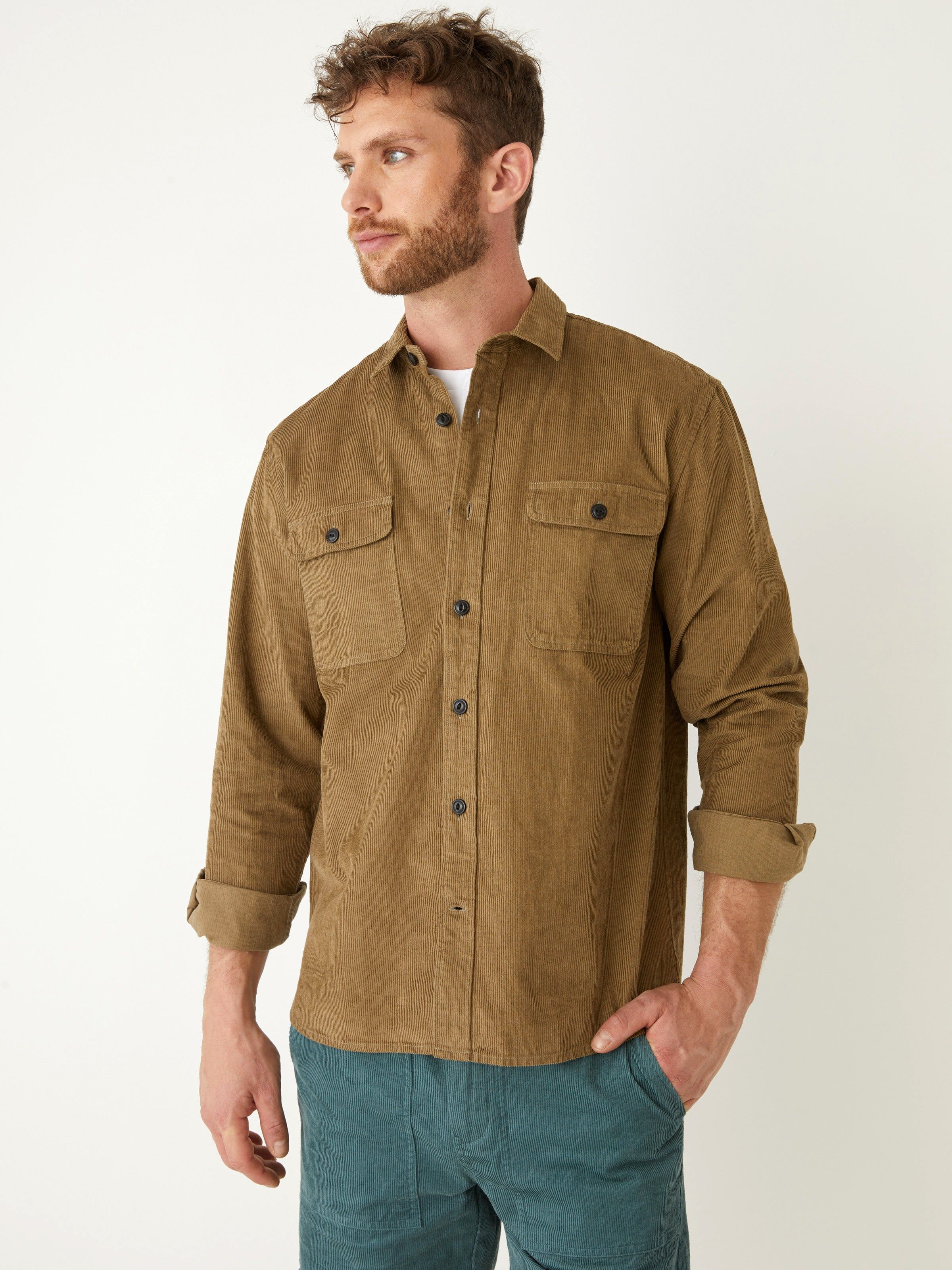 The Corduroy Shirt in Khaki sold by Frank & Oak