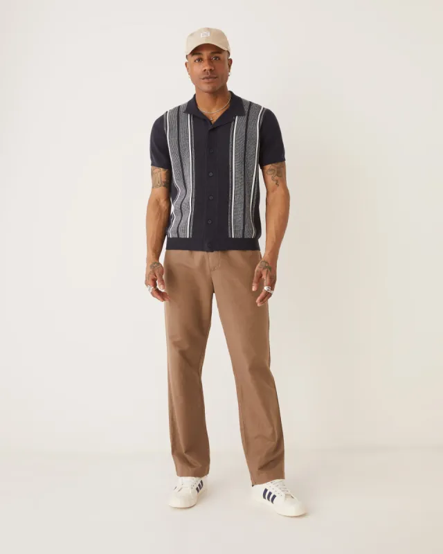 The Button-Up Polo Knit in Navy made by Frank & Oak
