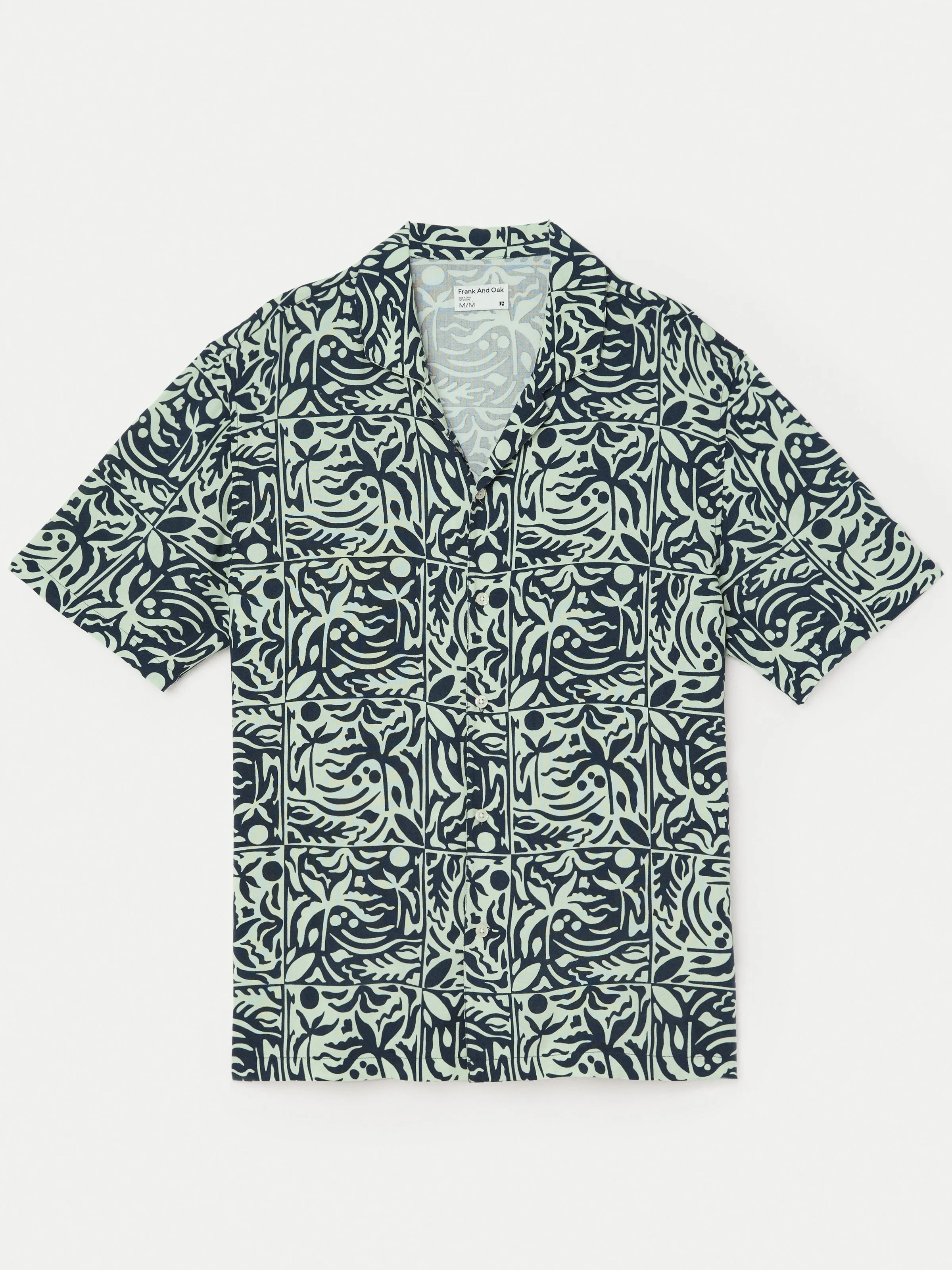 The Printed Camp Collar Shirt in Blueberry sold by Frank & Oak product image thumbnail 5