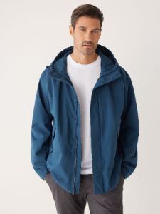 The Anorak Rain Jacket in Ocean Blue sold by Frank & Oak