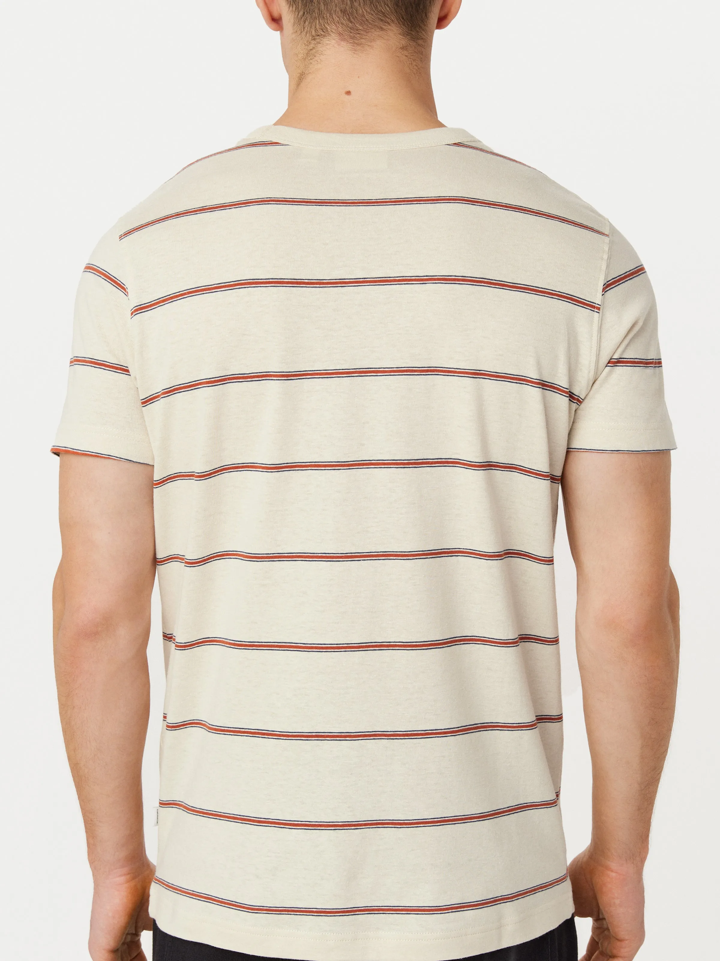 The Striped Slim Hemp T-Shirt in Oatmeal sold by Frank & Oak product image thumbnail 4