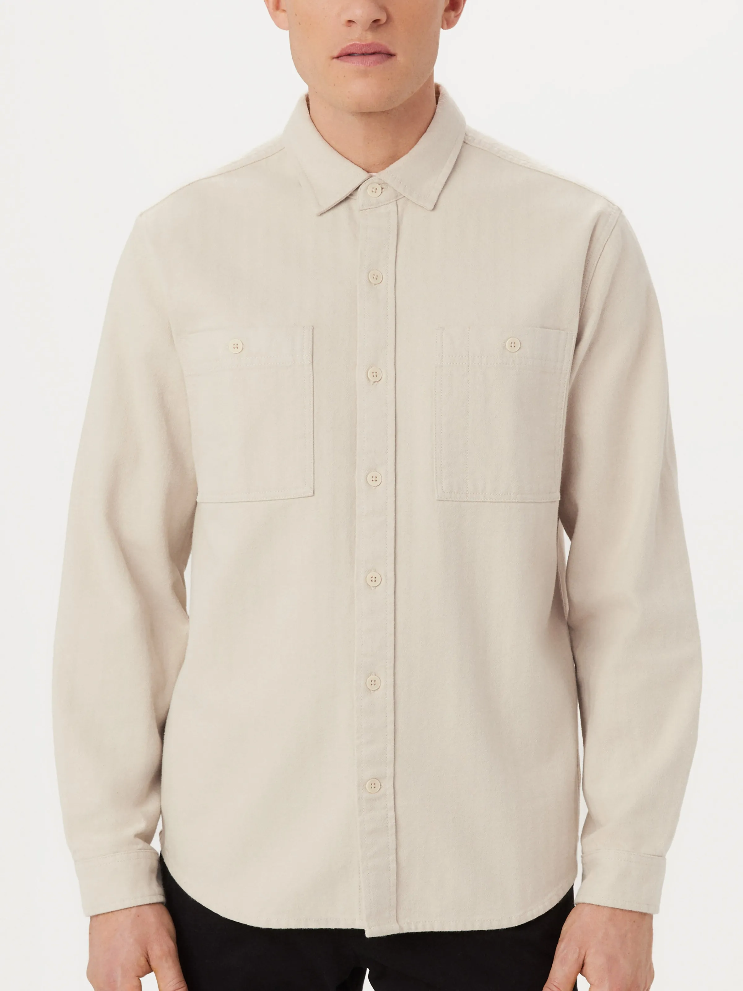 The Herringbone Overshirt in Beige sold by Frank & Oak product image thumbnail 3