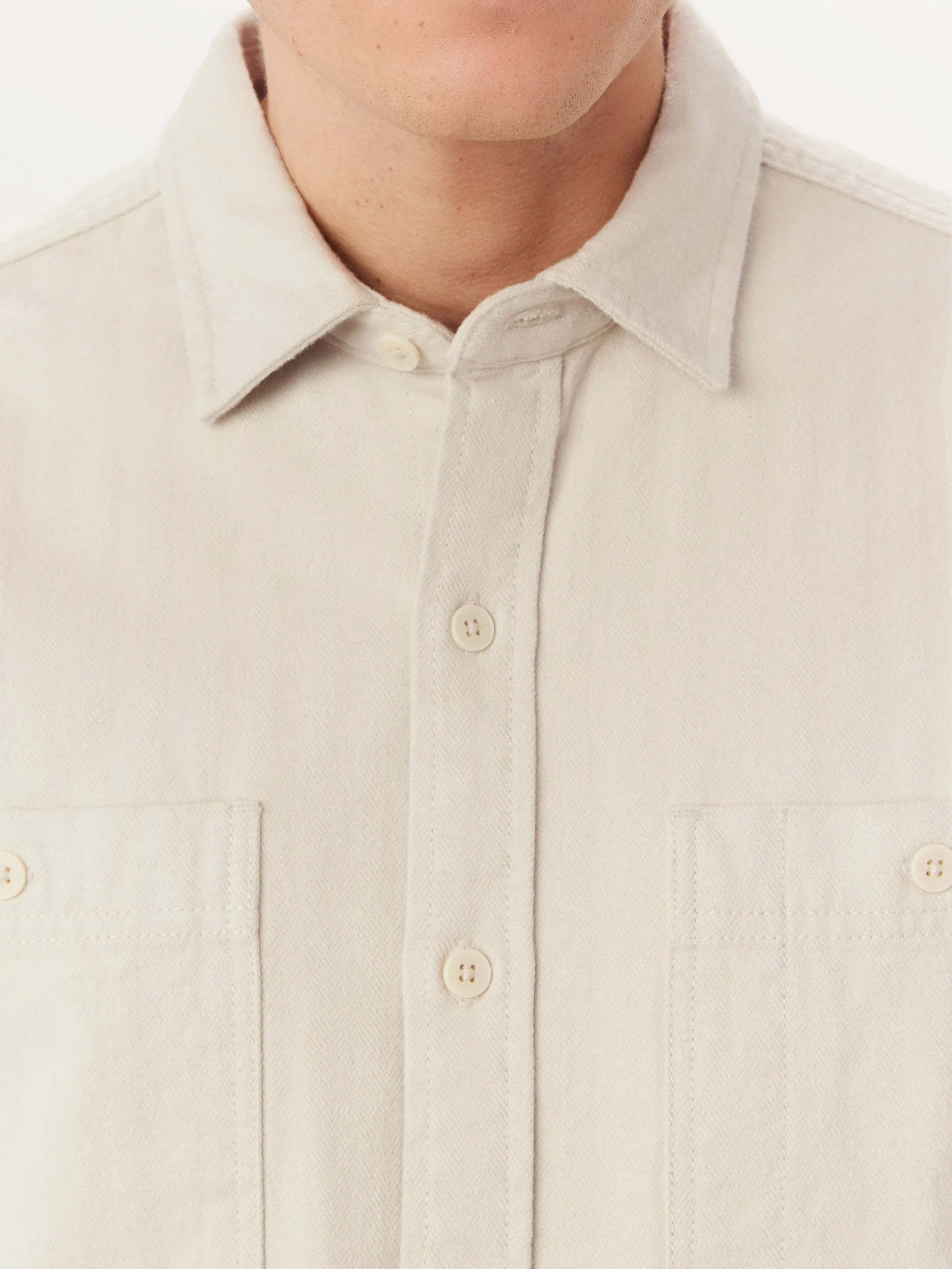 The Herringbone Overshirt in Beige sold by Frank & Oak product image thumbnail 2