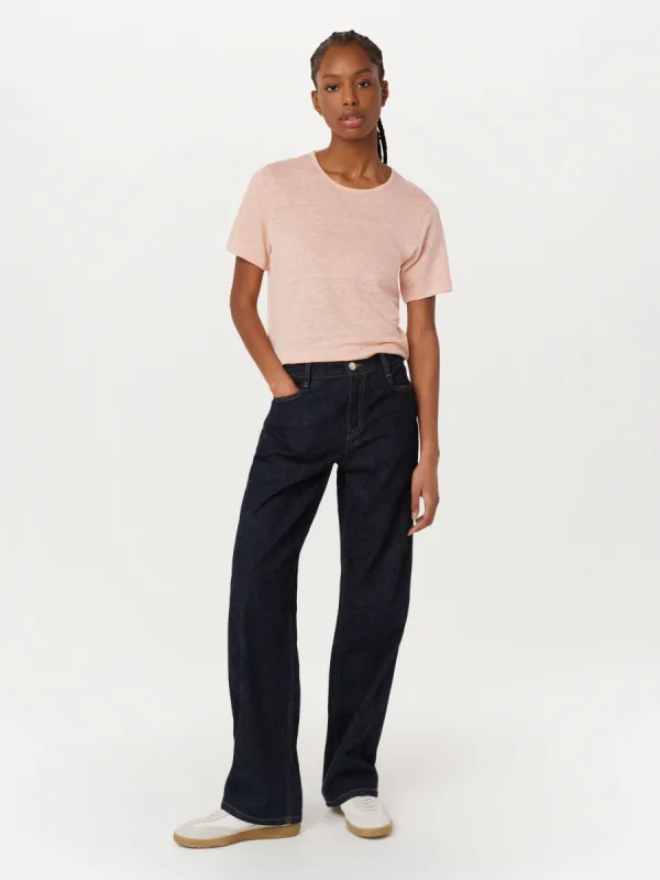 The Fluid Linen T-Shirt in Light Pink sold by Frank & Oak