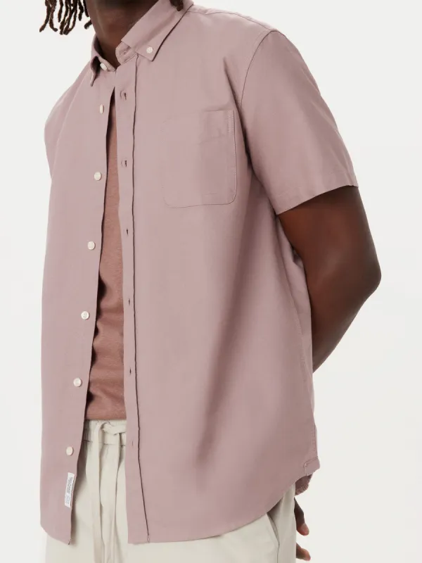 The Jasper Short Sleeve Oxford Shirt in Mauve Mist sold by Frank & Oak